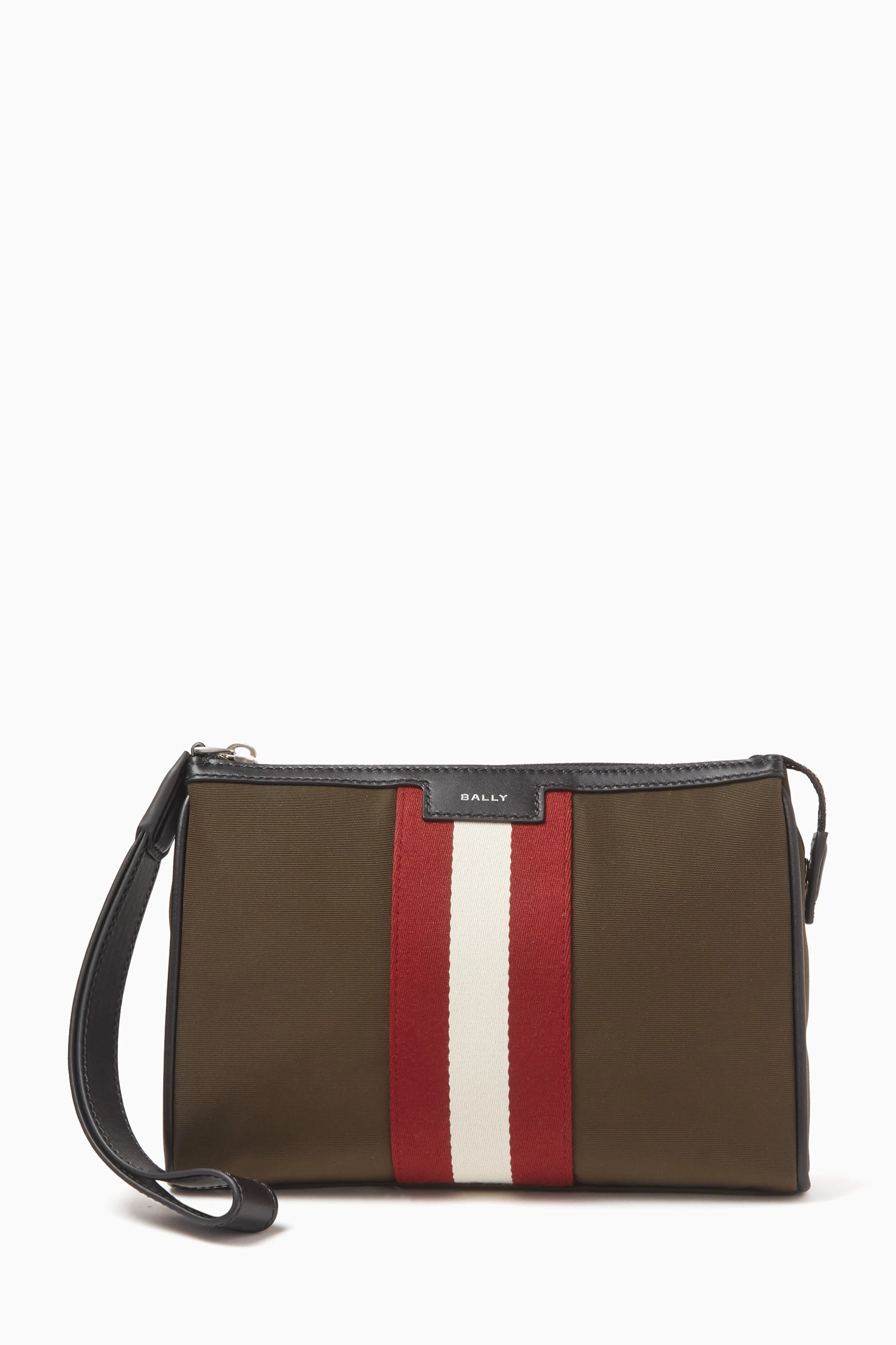 Buy Bally Green Code Clutch Bag in Nylon For Men Online Ounass UAE