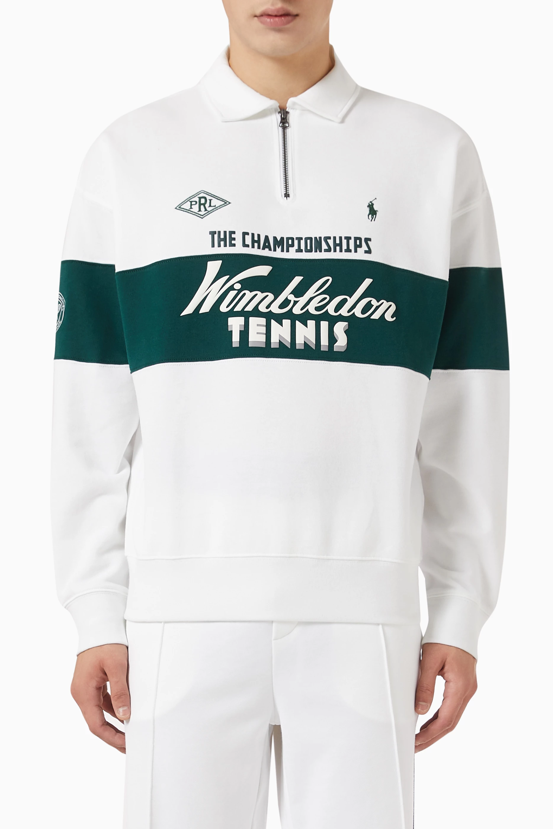 Buy Polo Ralph Lauren White x Wimbledon Half-zip Sweatshirt in