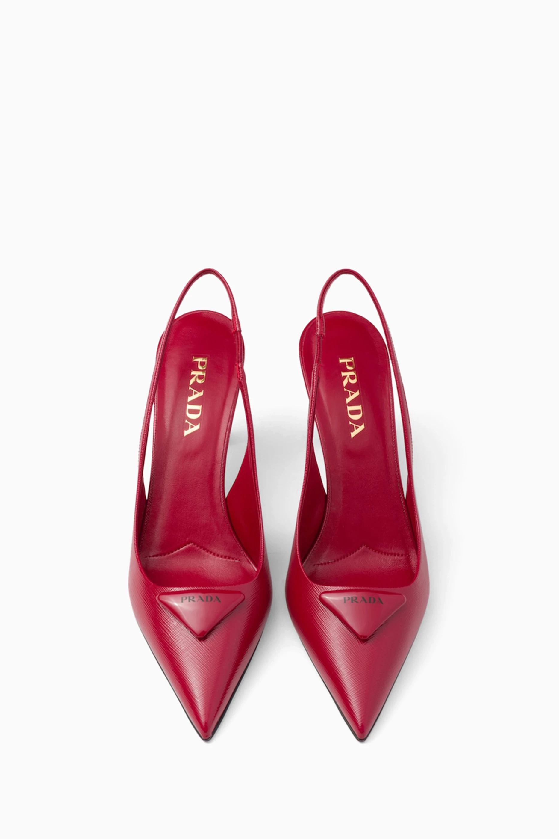Buy Prada Red Décolleté 55 Slingback Pumps in Patent