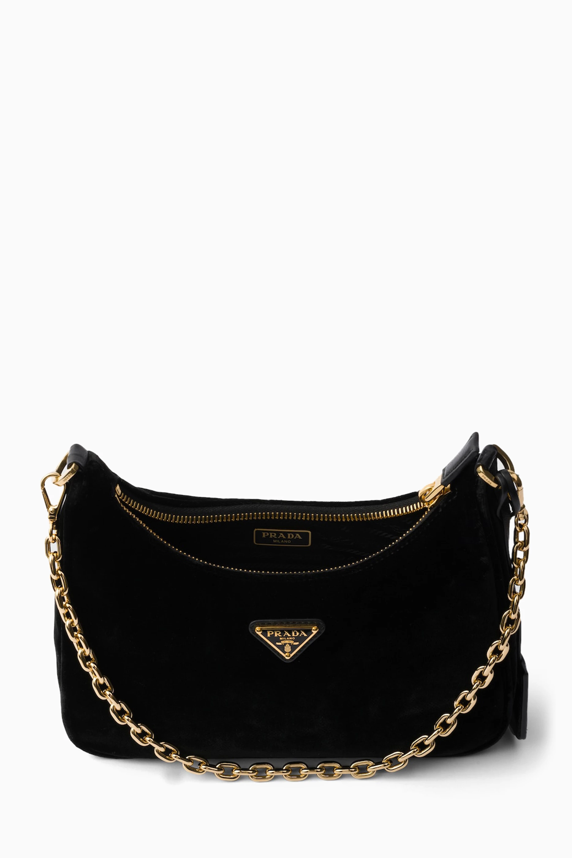Buy Prada Black Small Re-Edition 1995 Chaîne Shoulder Bag in