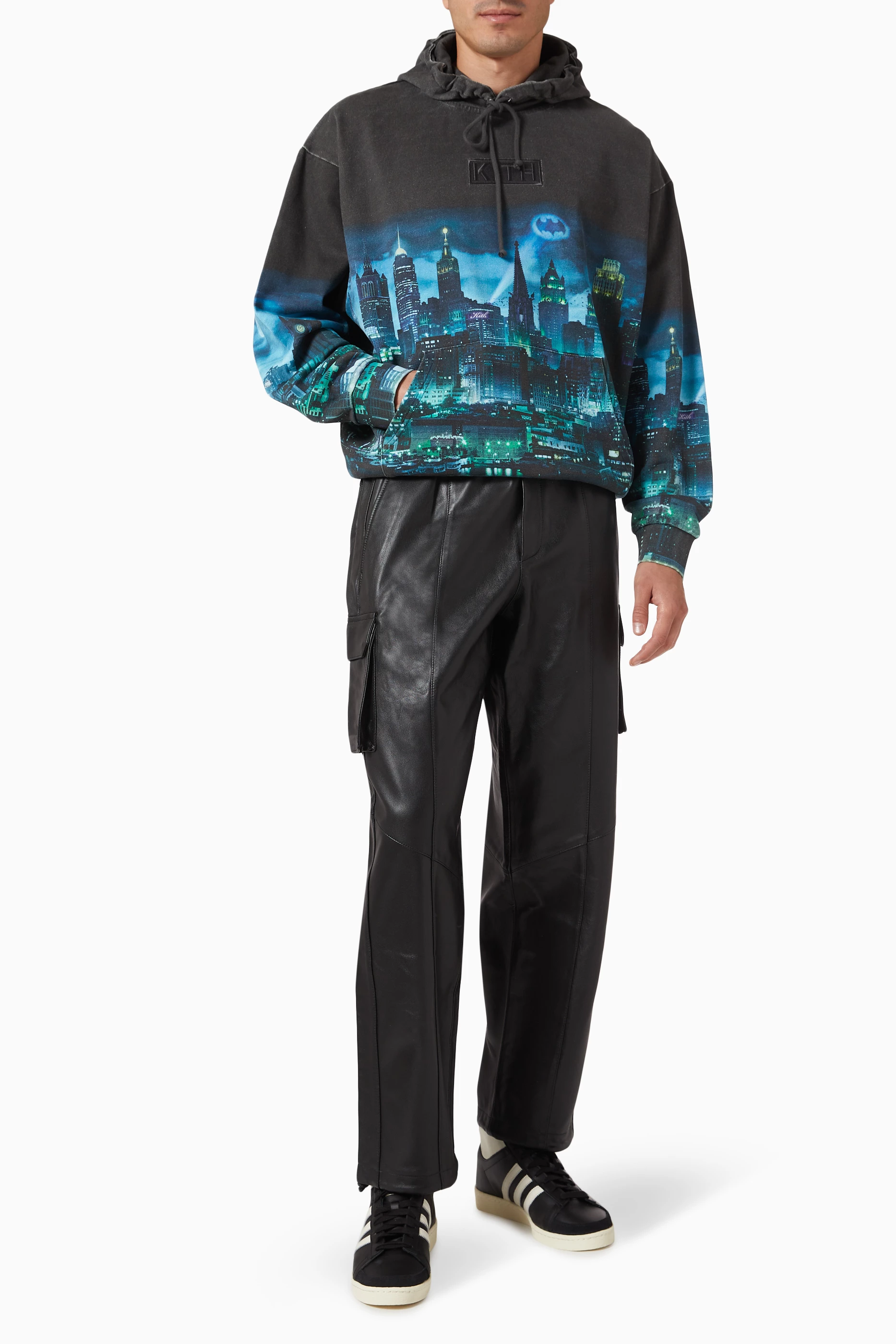 Buy Kith Black x Batman Gotham Vintage Nelson Hoodie in Cotton For