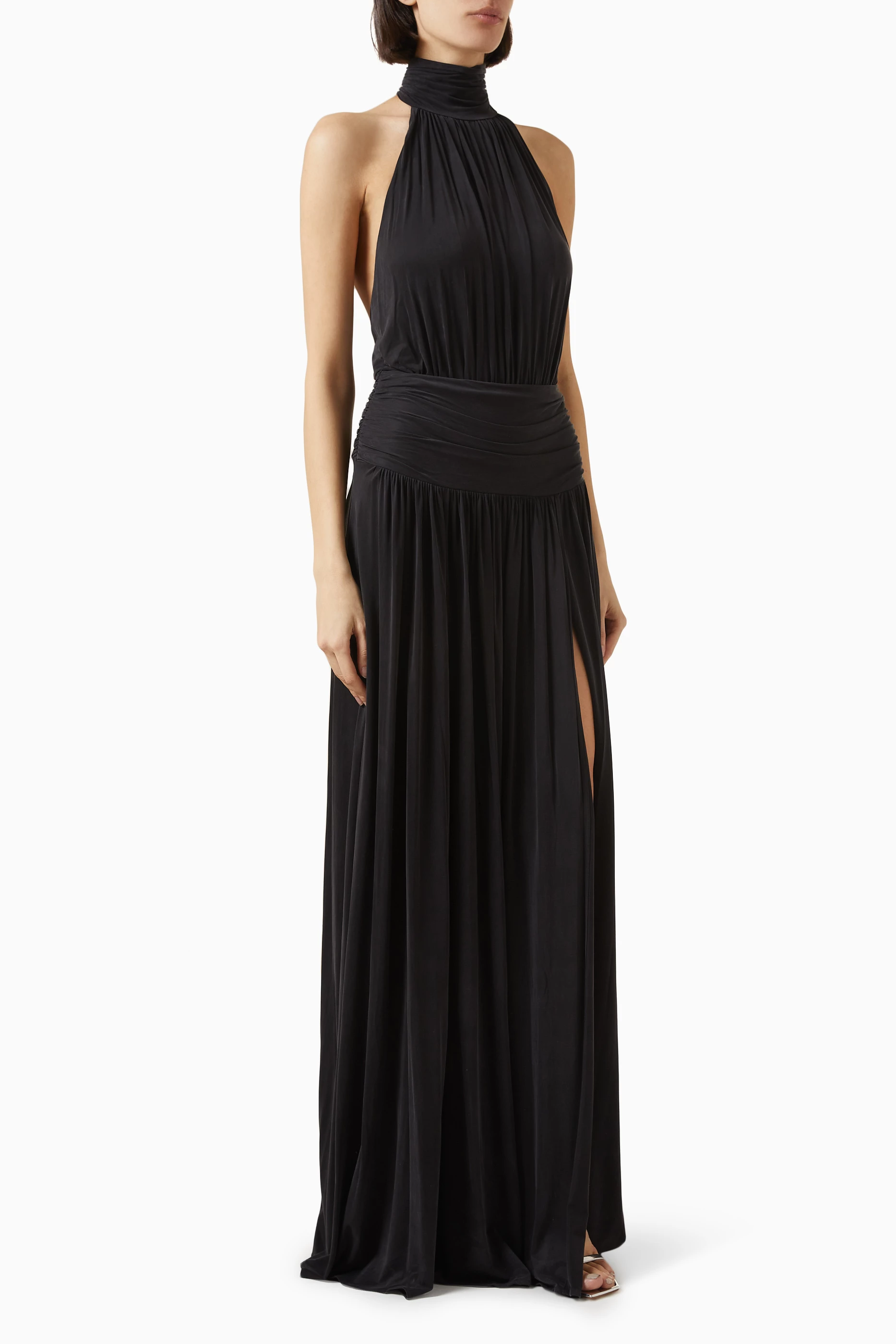 オールインワン・サロペット Elisabetta Franchi Maxi Dress With Halter Neck Elisabetta Franchi Chain detailed halter neck cocktail dress