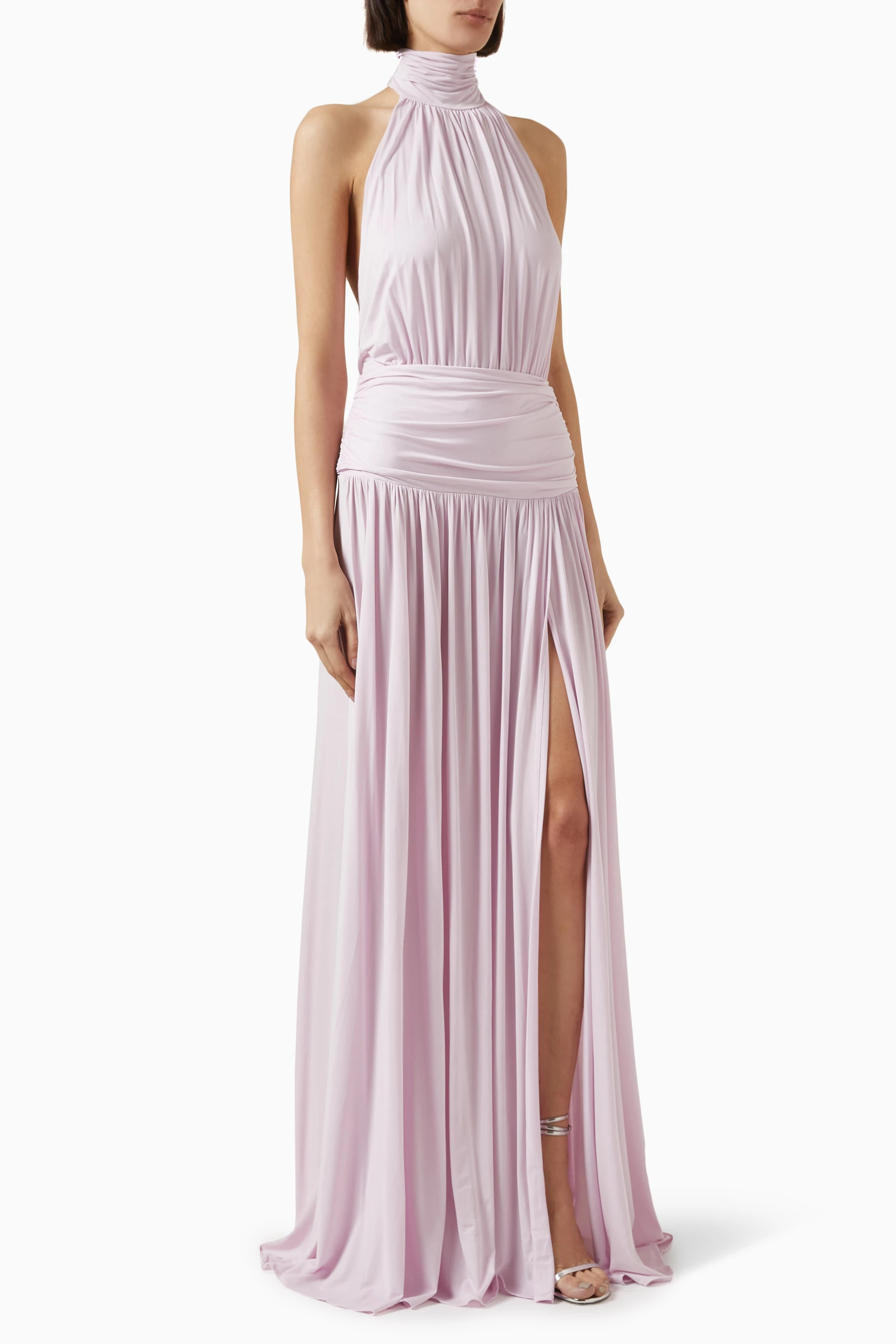 Elisabetta Franchi リボンベルト付 フローラル ドレス ピンク ROBE de FLEURS ローブドフルール ピンク ショルダーリボン