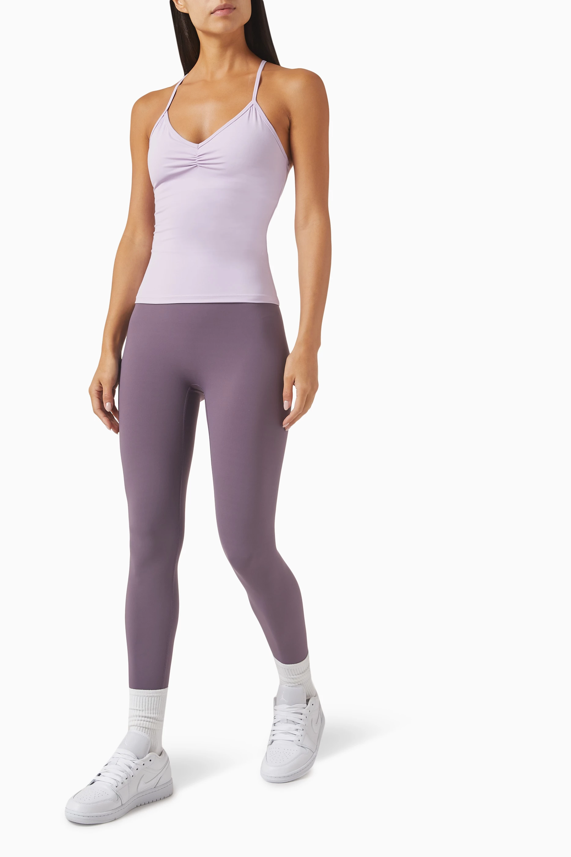 Buy Adanola Purple Ultimate Ruched Front Racer Tank Top For