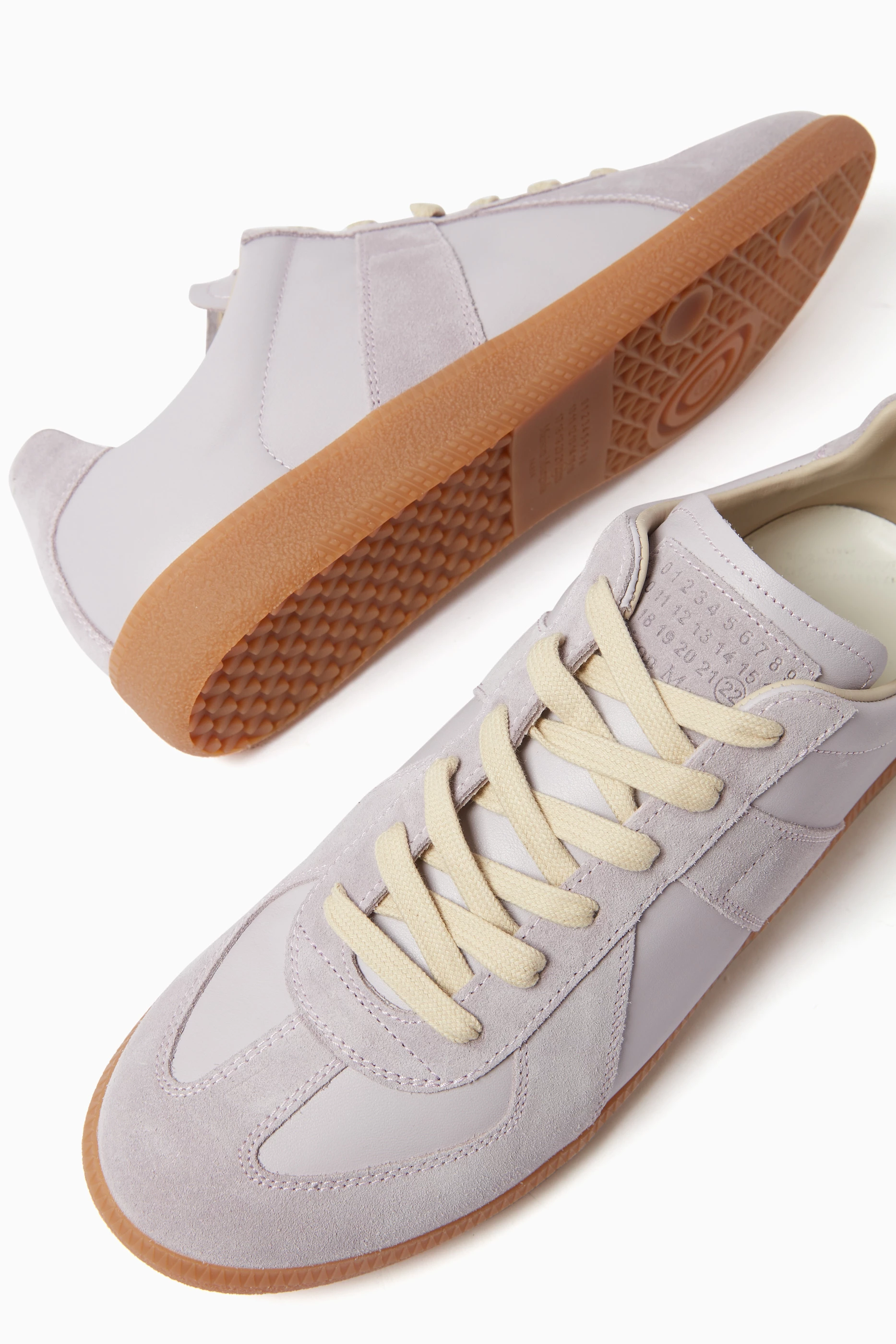 Buy Maison Margiela Purple Replica Sneakers in Nappa & Suede