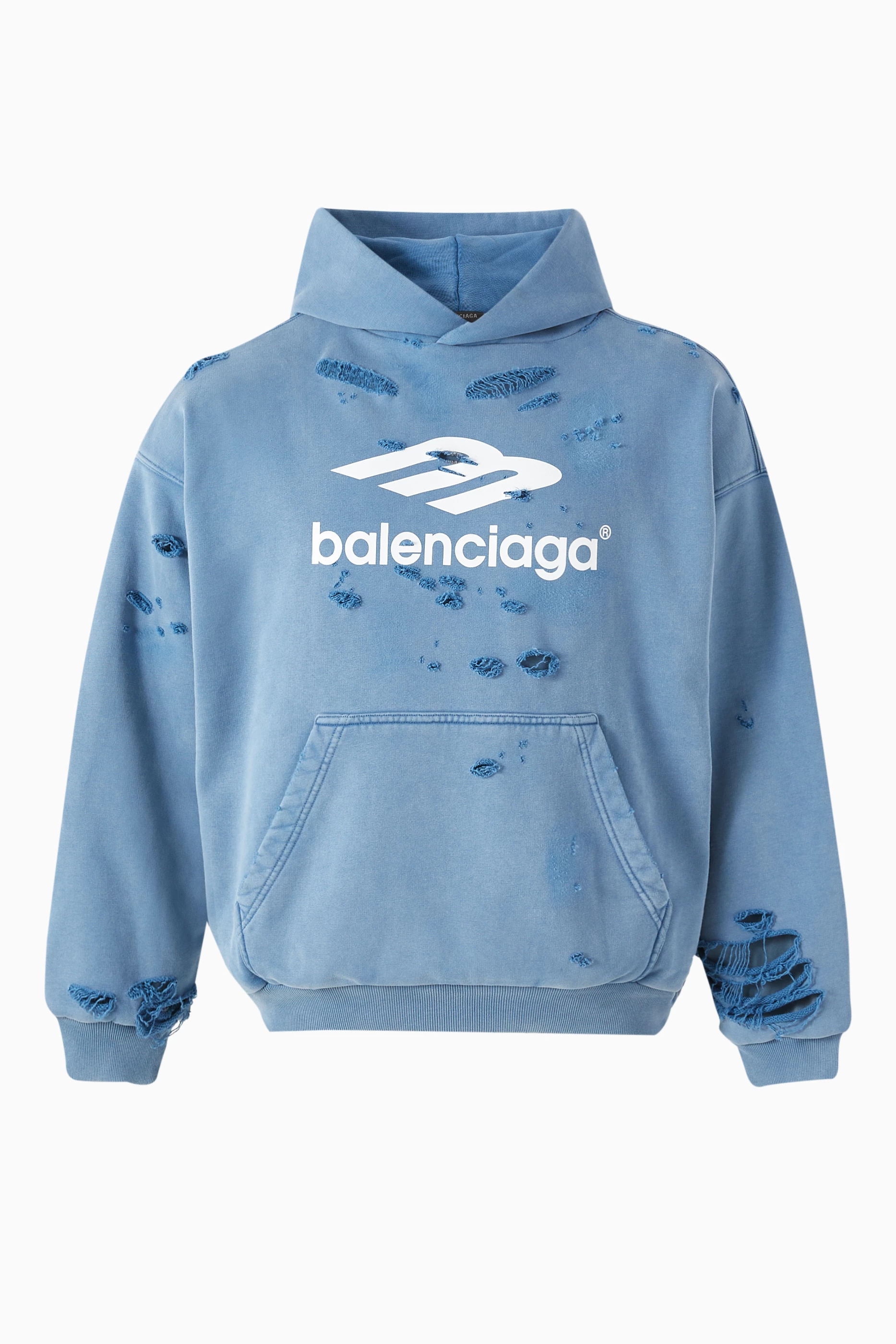 パーカー・フーディ Balenciaga Light-Blue Cotton Sweatshirt Buy Balenciaga Blue Unisex Layered Medium Fit Hoodie in