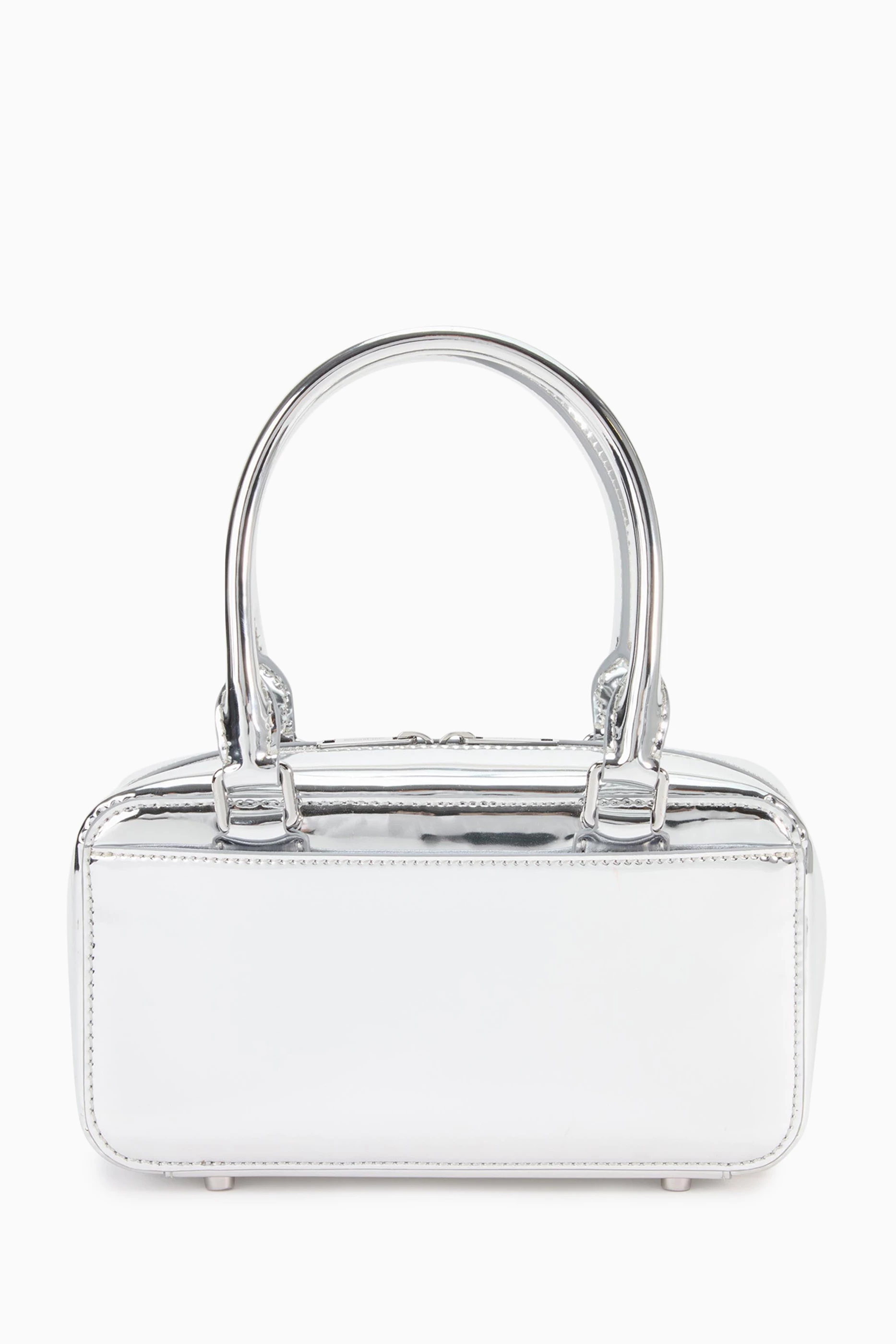 トートバッグ SELF PORTRAIT SS25 (RS25 301 SL SILVER) Borse a spalla SELF-PORTRAIT Metallic Silver Leather Mini