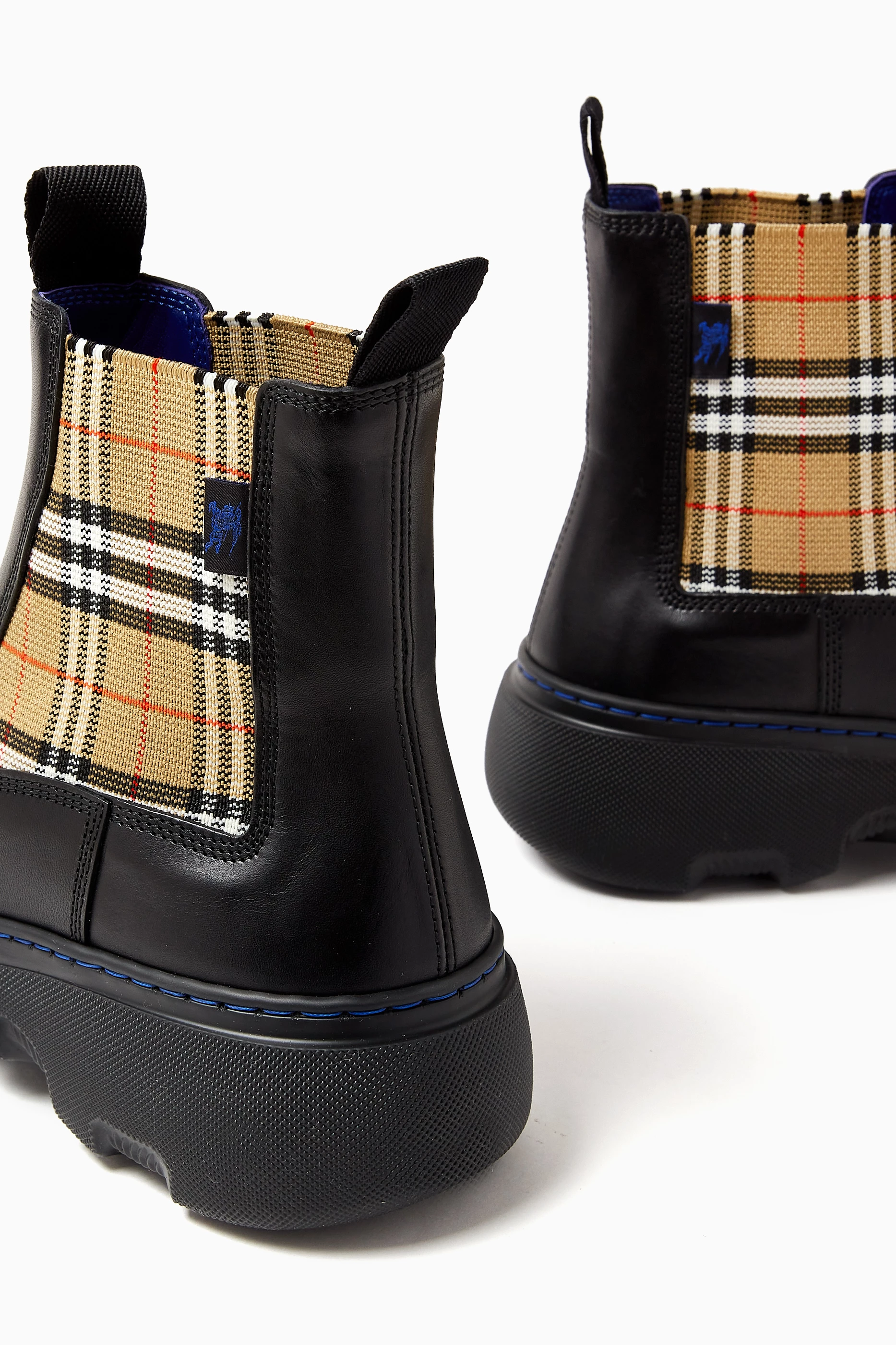 Buy Burberry Brown Mini Creeper Chelsea Boots in Leather For