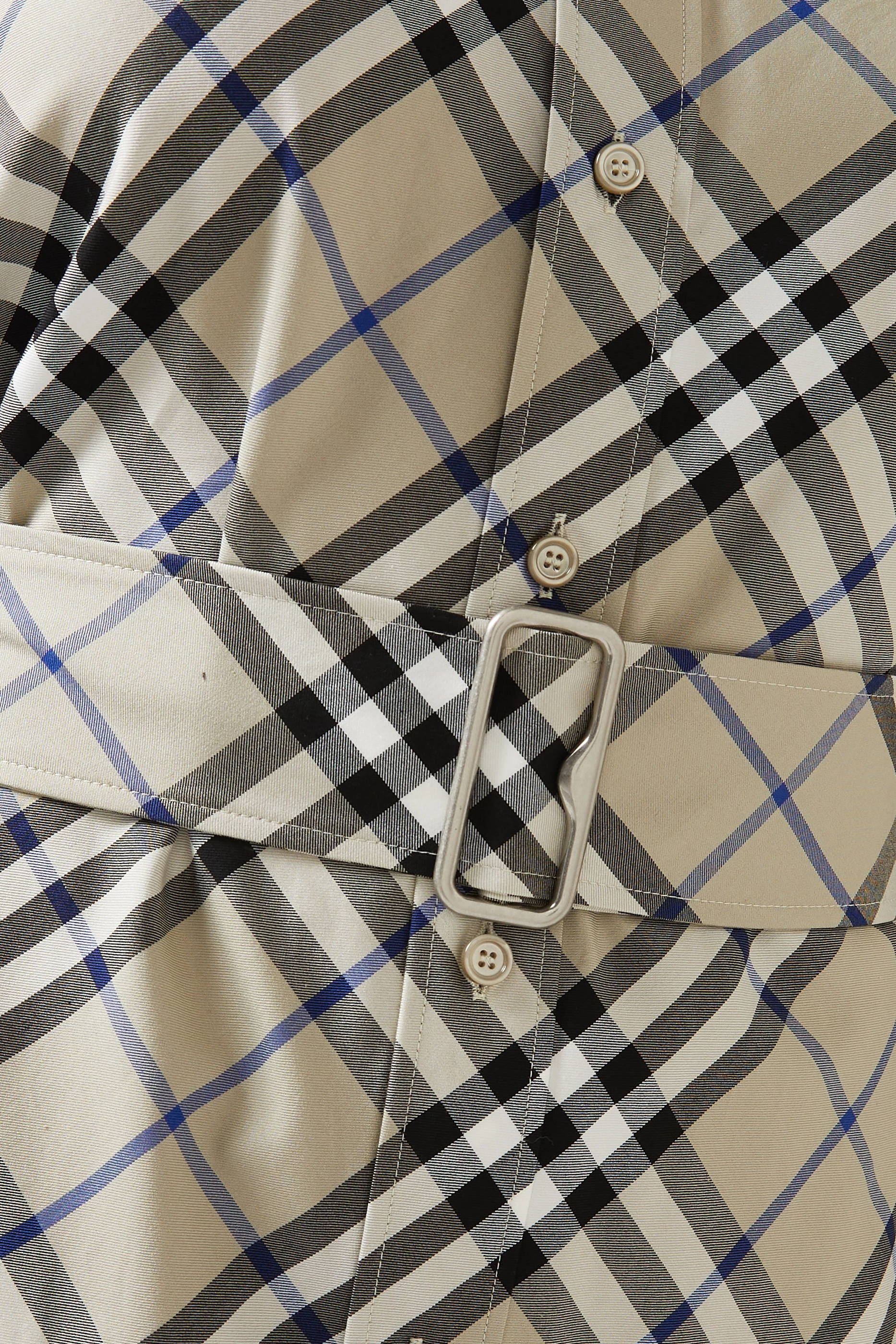 Buy Burberry Green Check Belted Dress in Cotton For Women Online | Ounass  UAE