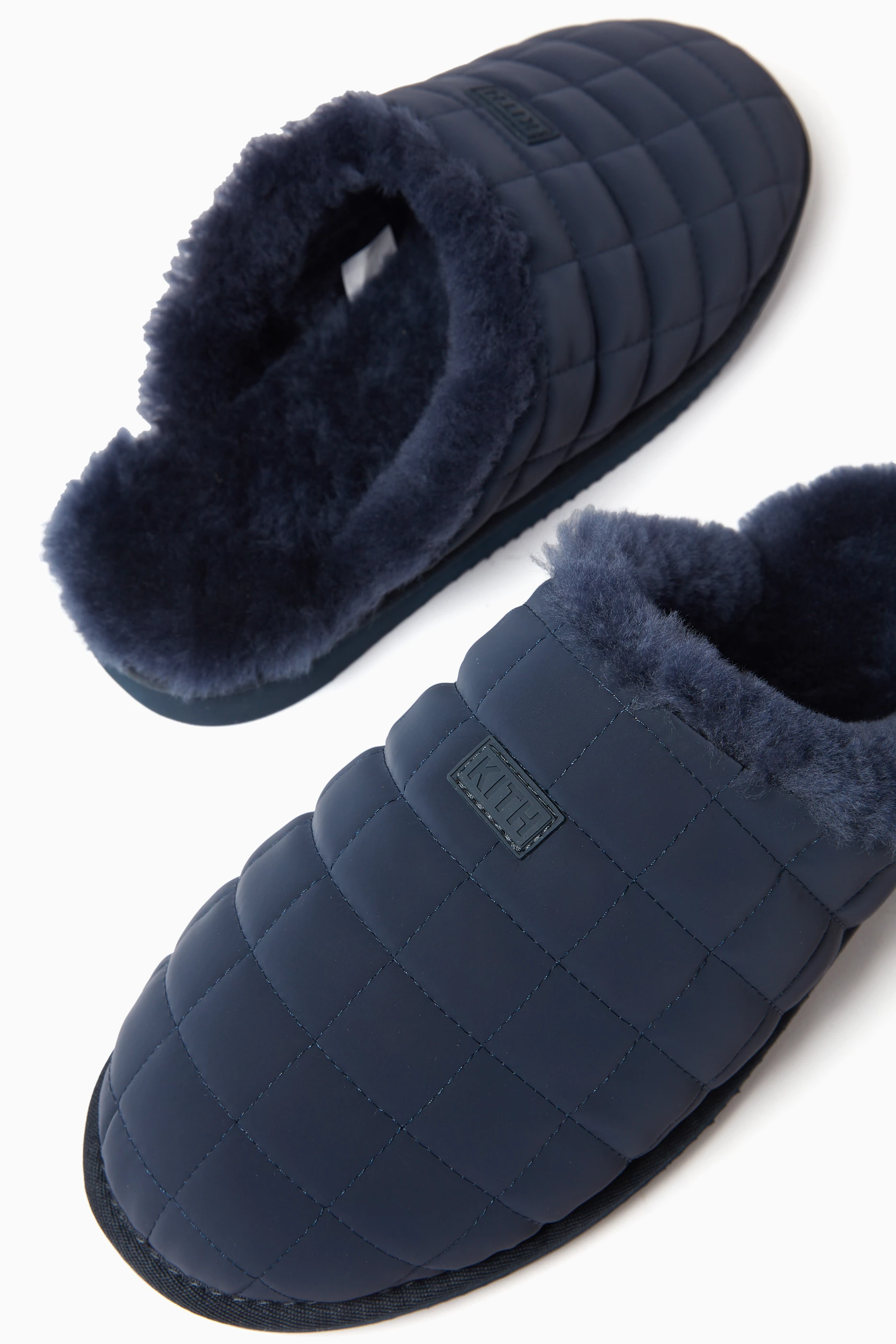 Kith Shoes Kith Fluffy Slippers Buy Kith Blue Puff Logo Slippers