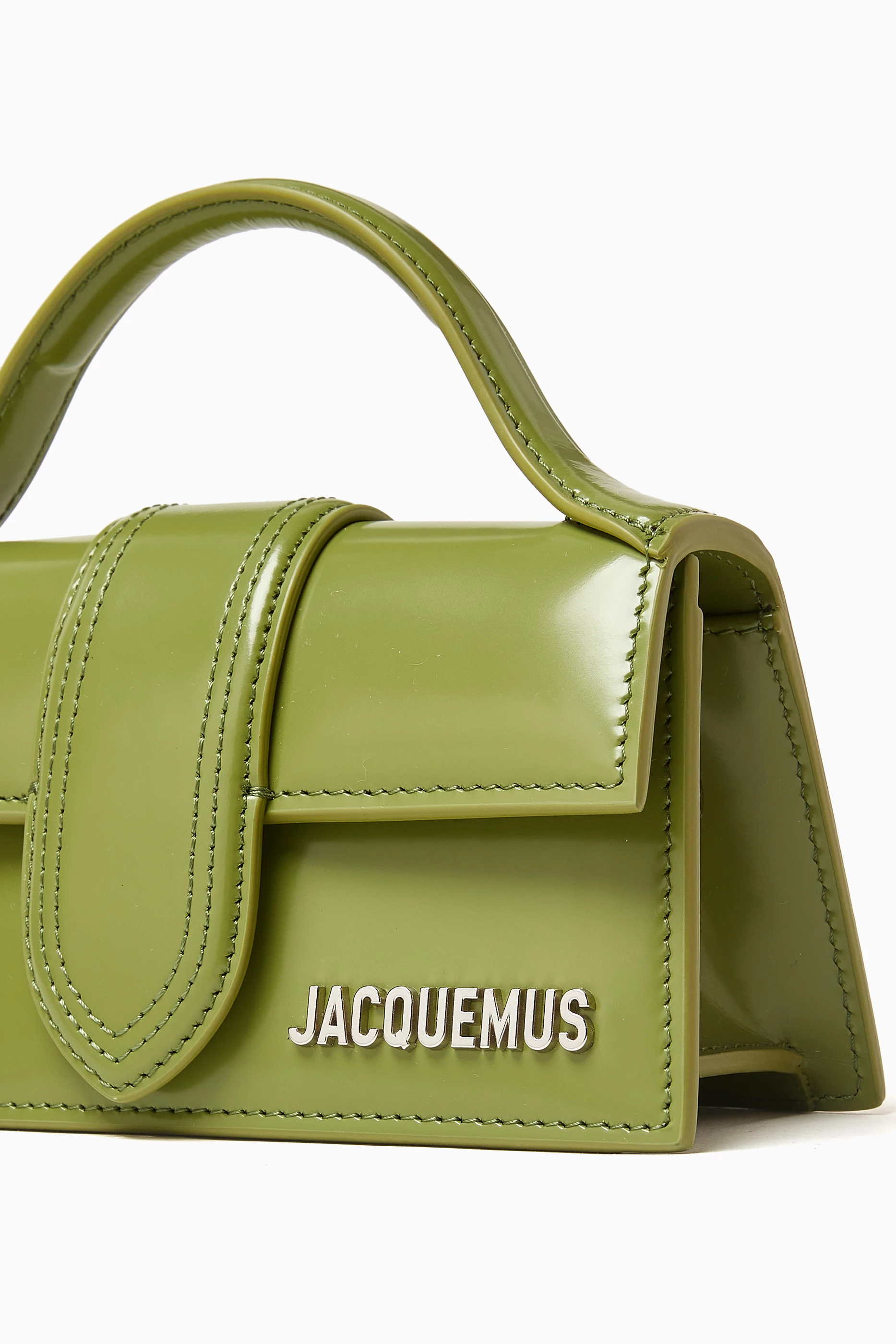 Buy Jacquemus Green Mini Le Bambino Mini Top-handle Bag in Shiny 