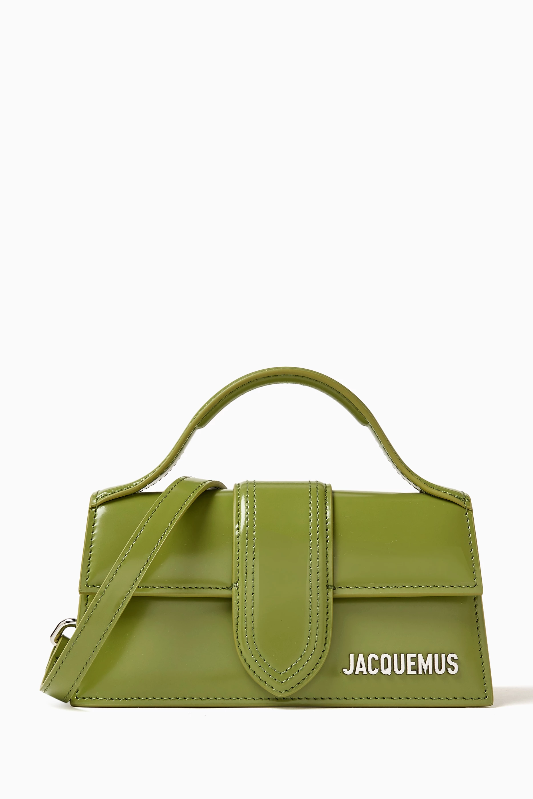【コンパニー】JACQUEMUS グリーン ボディバッグ Buy Jacquemus Green Mini Le Bambino Mini Top-handle Bag in Shiny