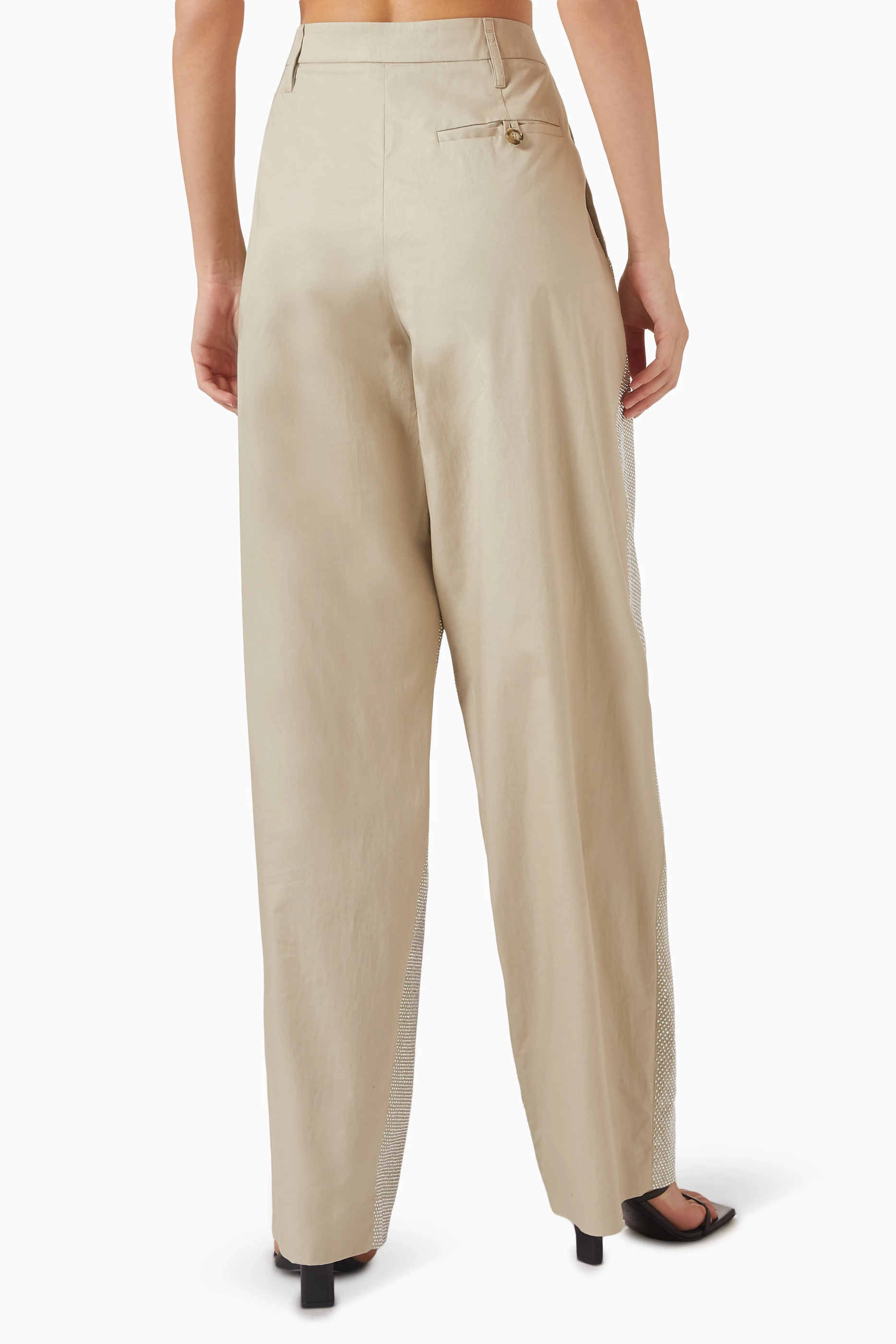 Buy Stella McCartney Neutral Rhinestone-embellished Pants in