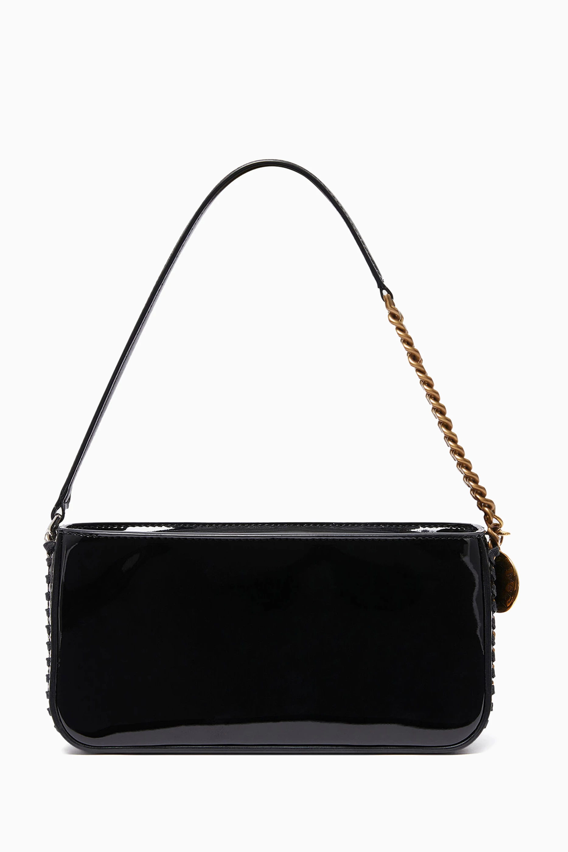 Buy Stella McCartney Black Frayme Baguette Bag in Patent
