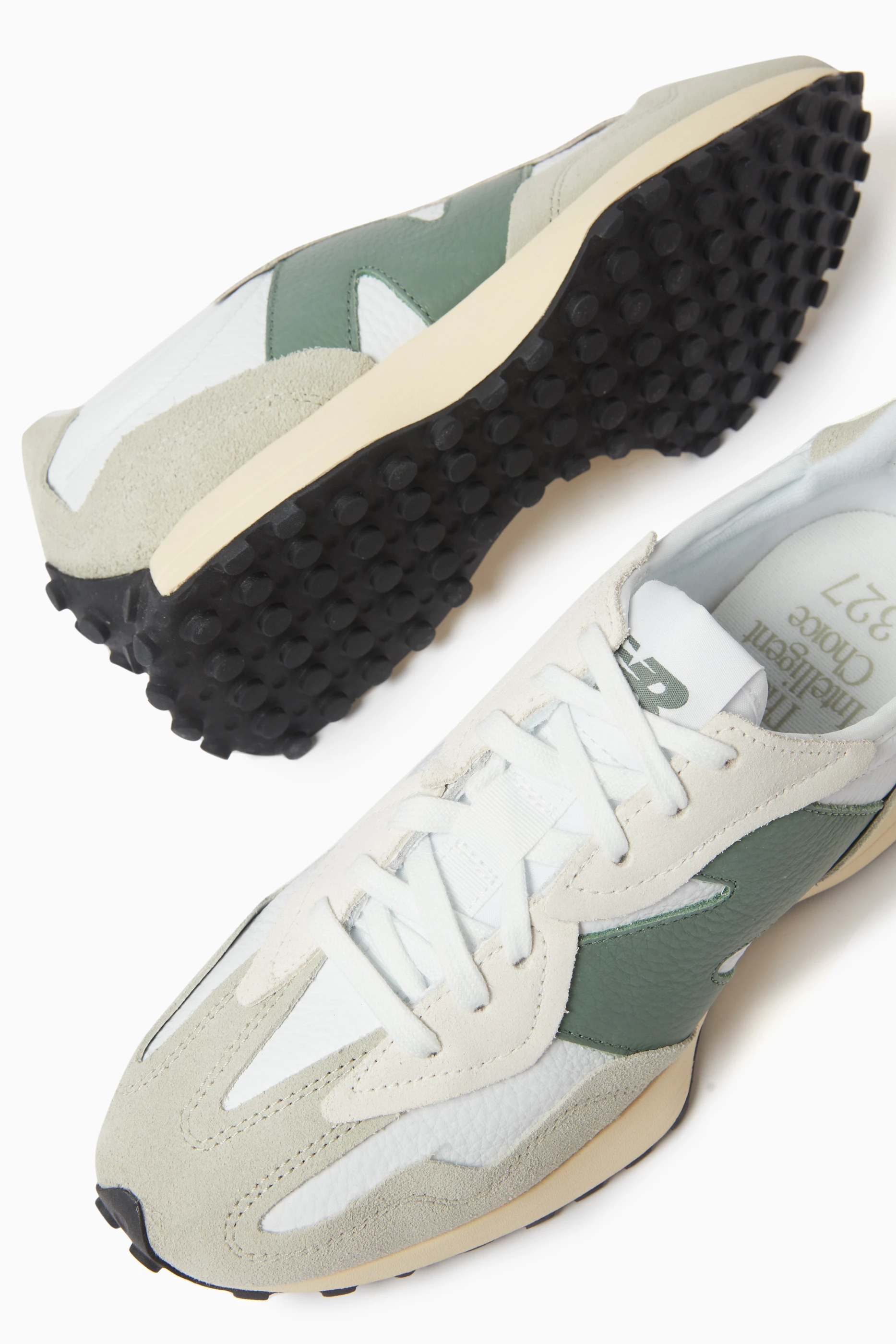 Buy New Balance Green 327 Low-top Sneakers in Suede For Women