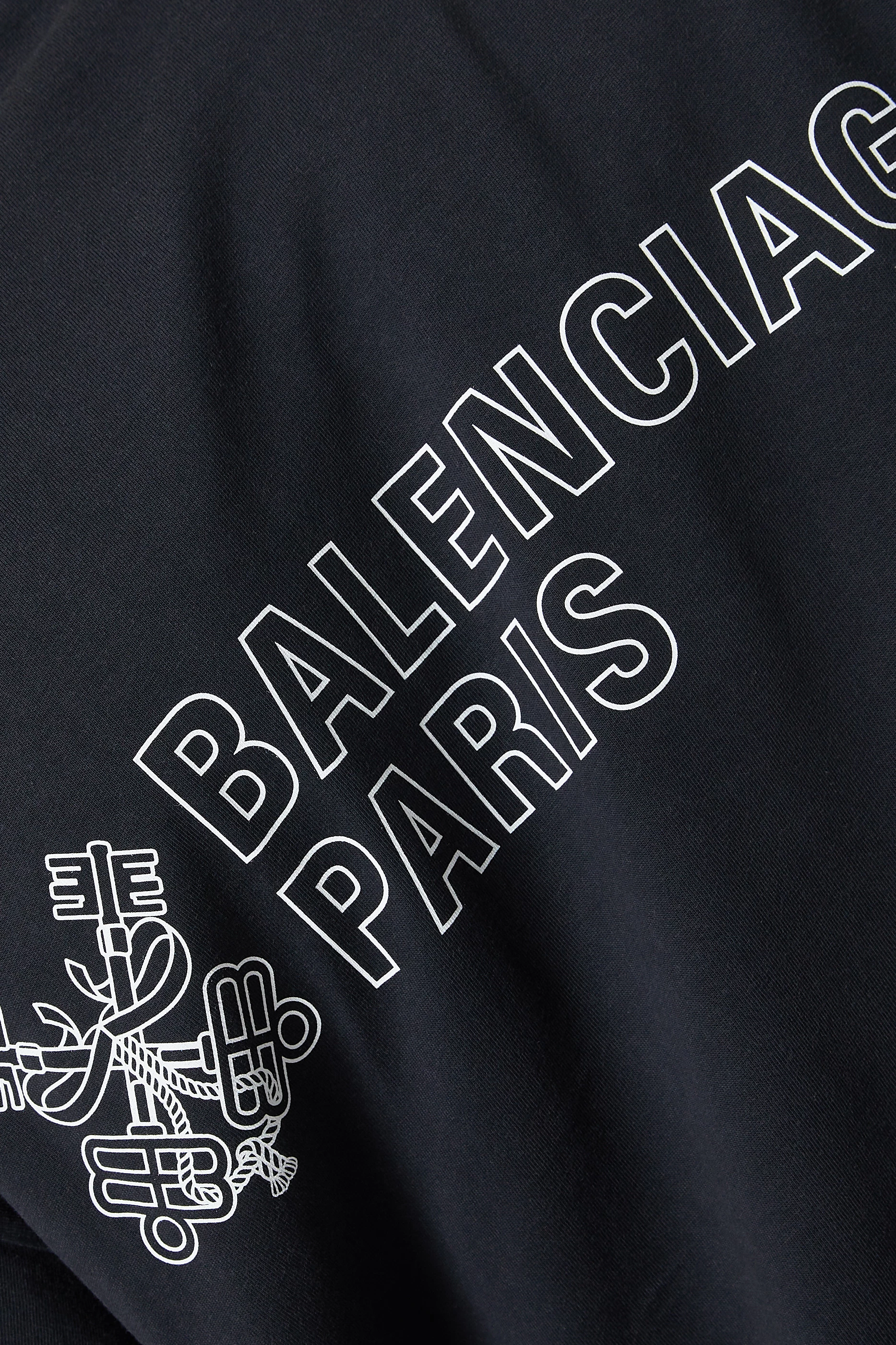 Buy Balenciaga Black Oversized Key Crest T-Shirt in Vintage