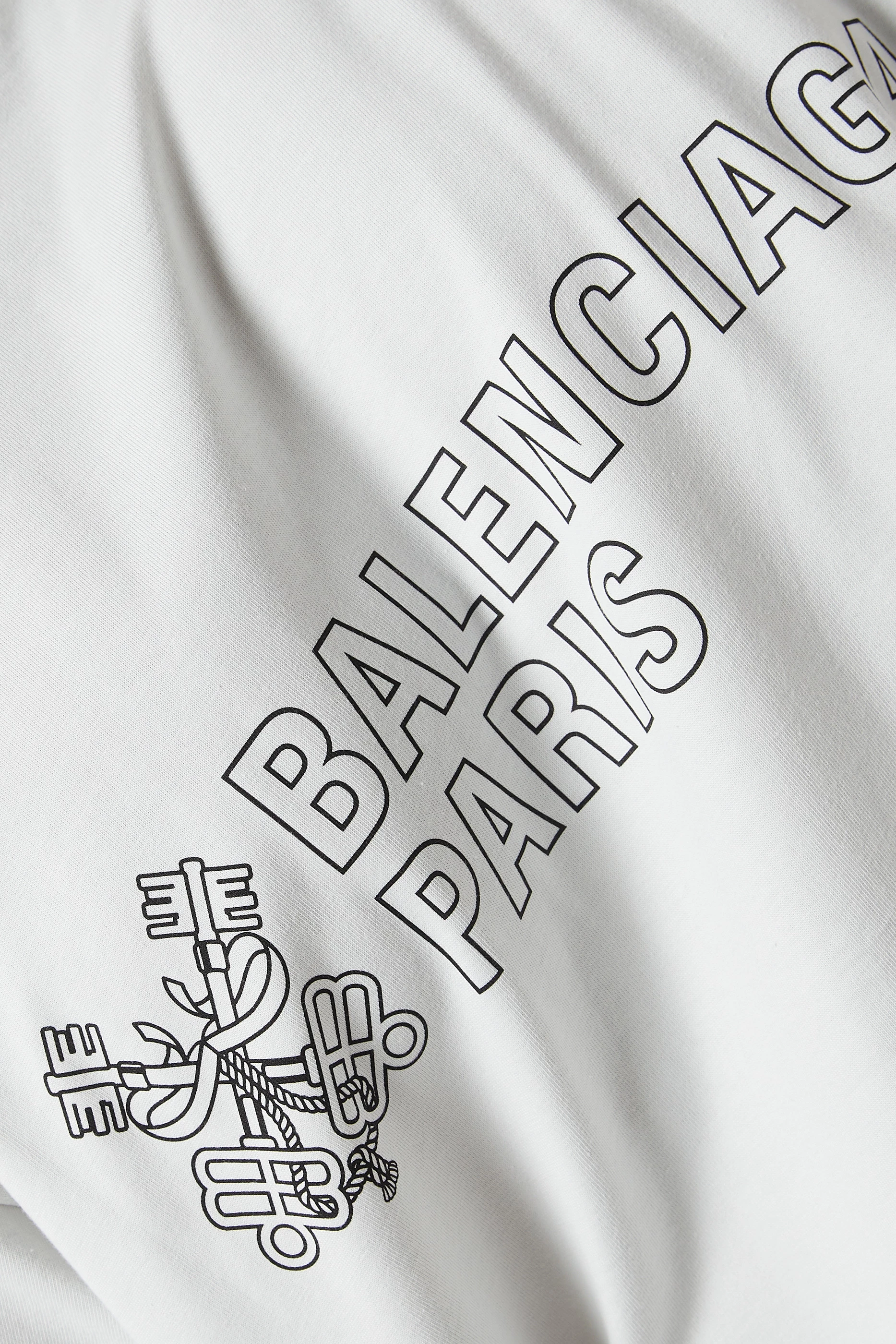 Balenciagaバレンシアガ＊ Key Crest オーバーサイズ Tシャツ Balenciaga: グレー Key Crest オーバーサイズ Tシャツ | SSENSE