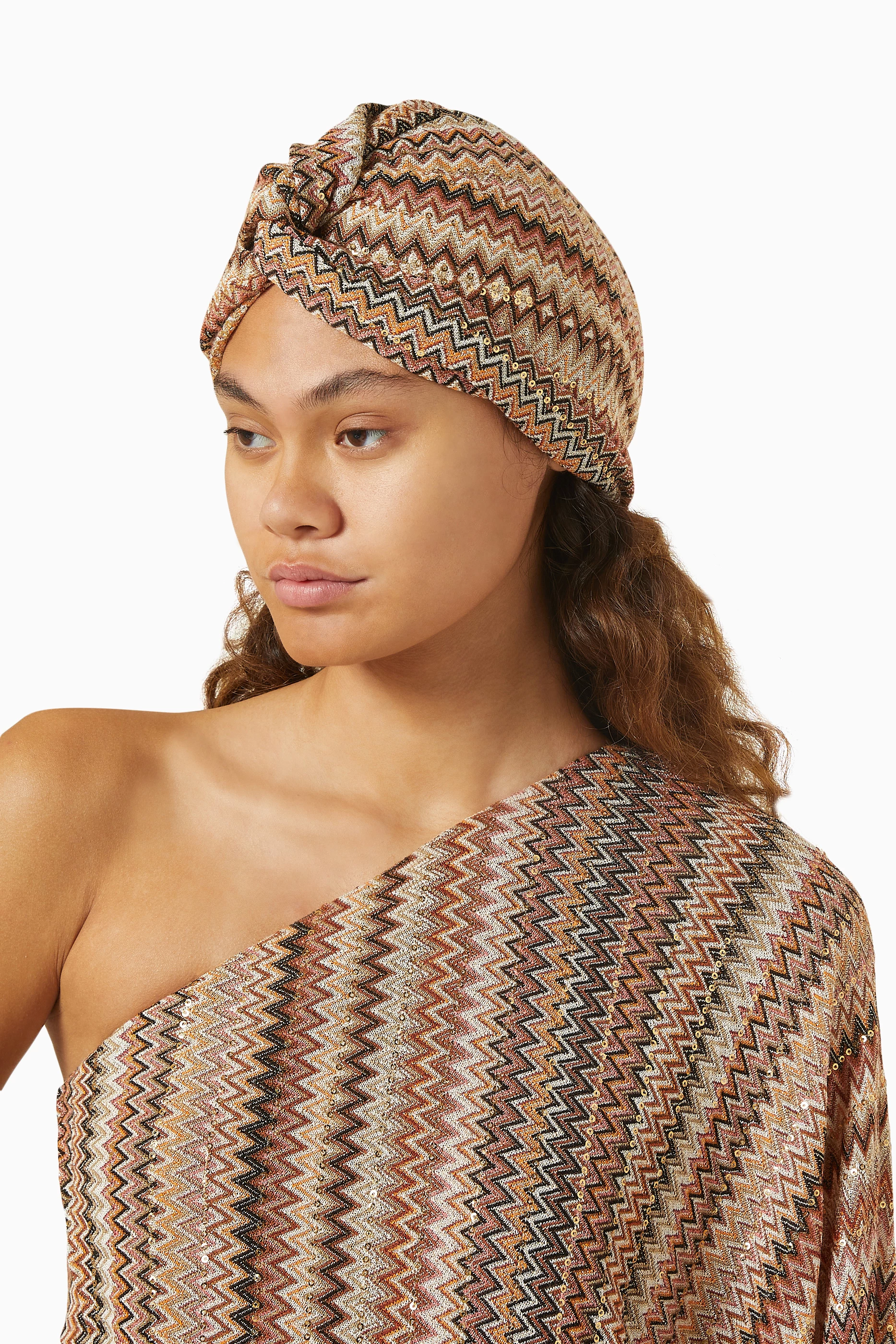 新品　Missoni striped turban　イタリア製 Missoni Wool-blend Turban In Black | ModeSens