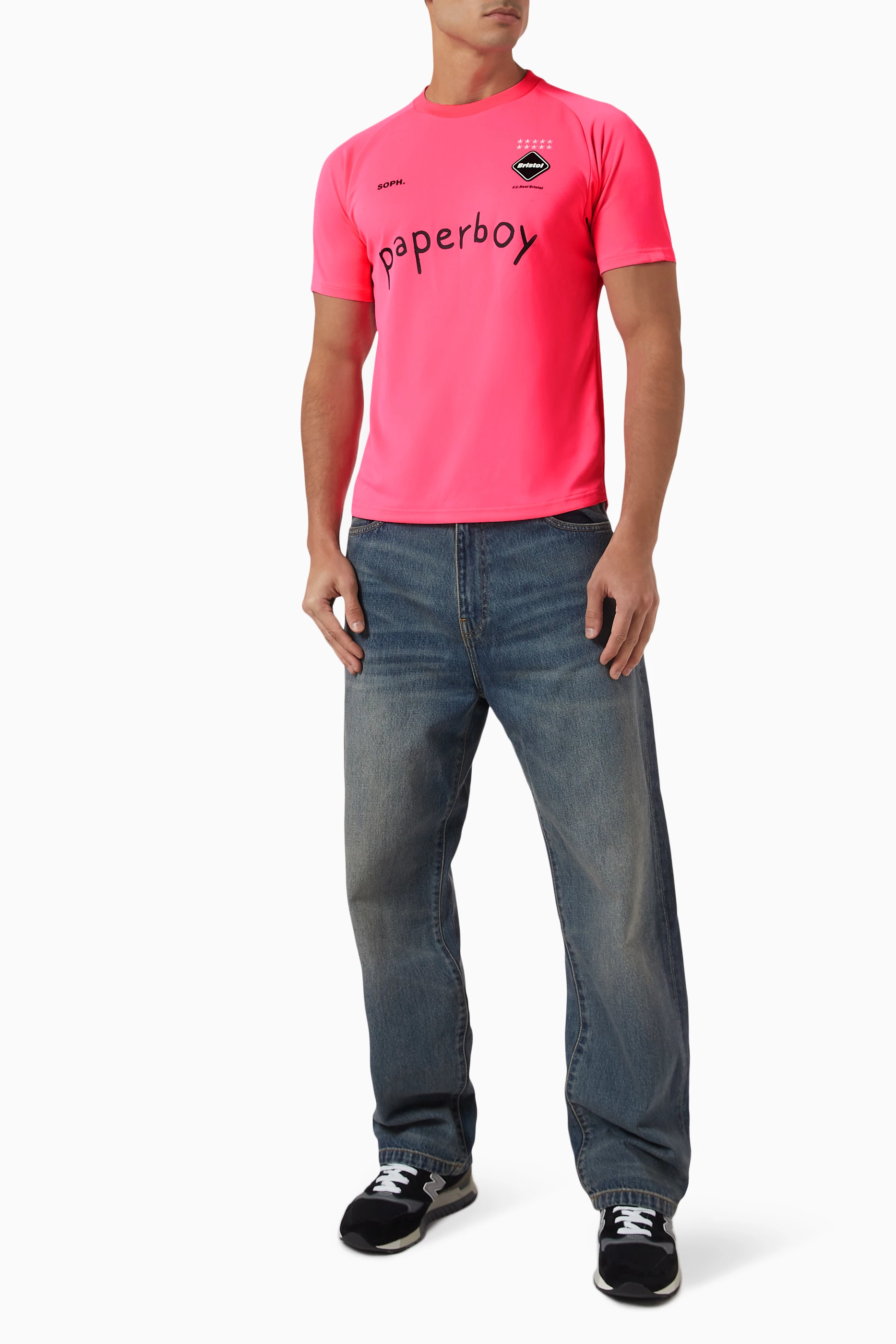 Buy Paperboy Pink x FCRB Archive Soccer Jersey T-shirt For