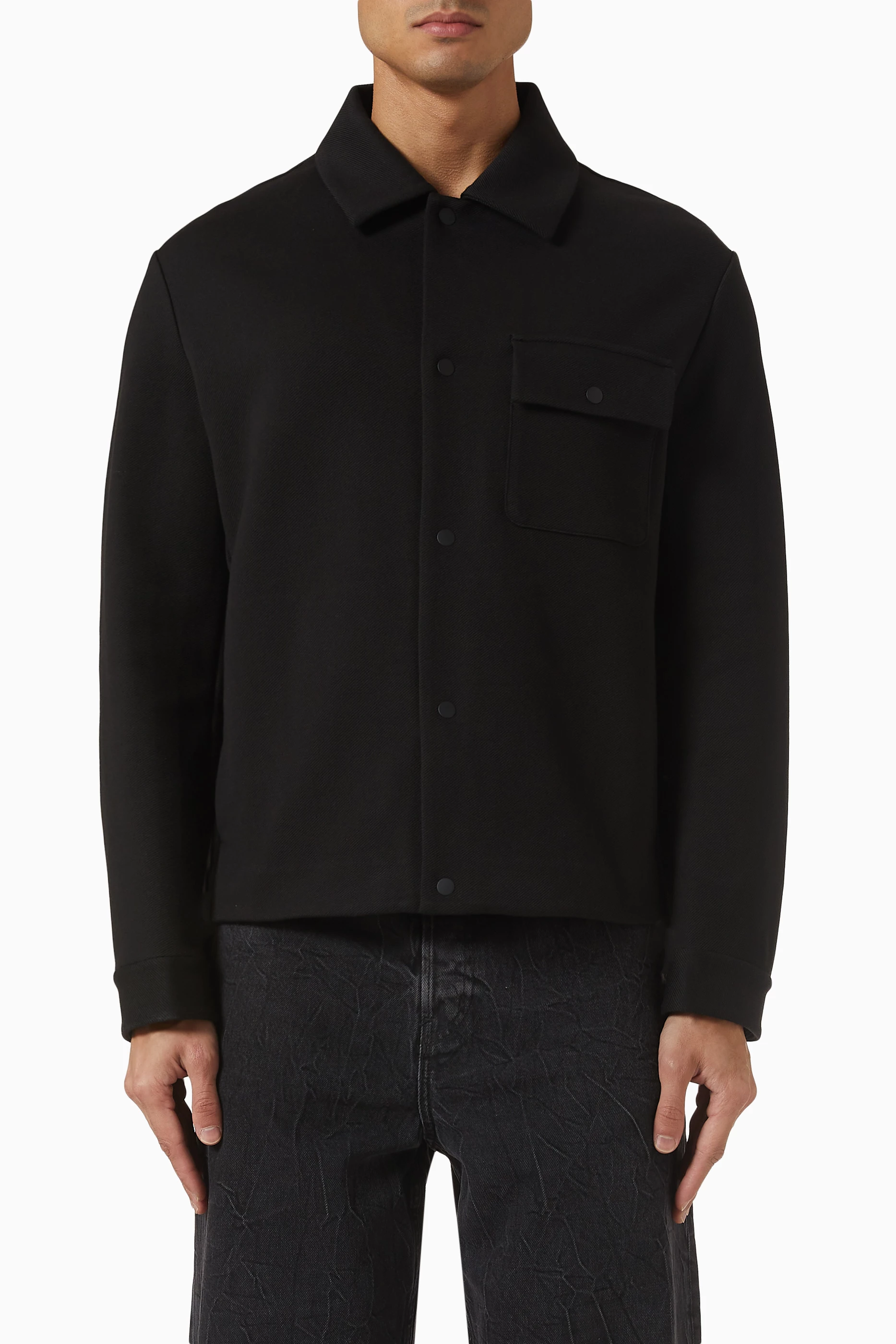 Buy COS Black Jersey-Twill Shirt Jacket For Men Online | Ounass UAE
