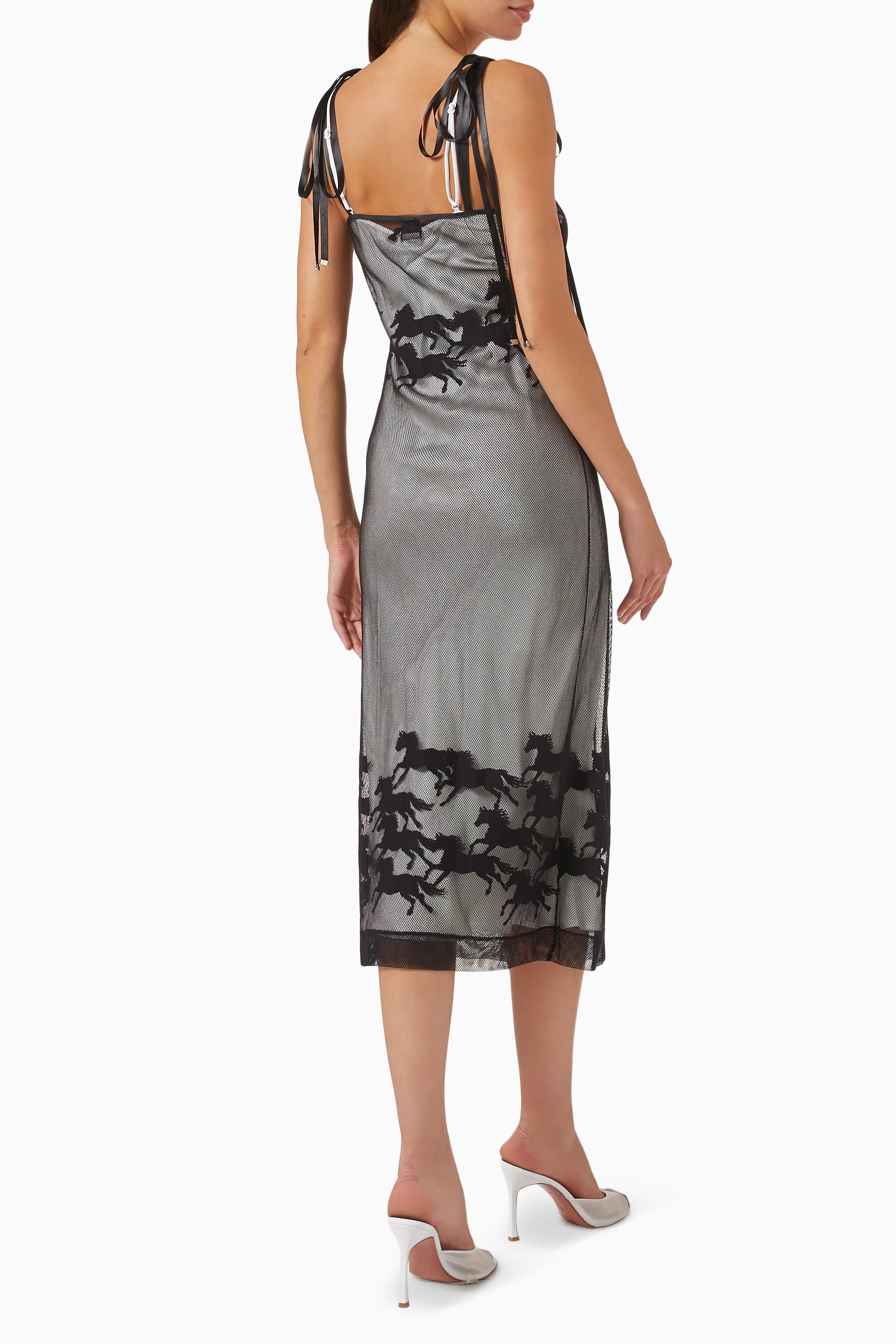 Buy PINKO Black x Patrick McDowell Sheer Midi Dress in Mesh