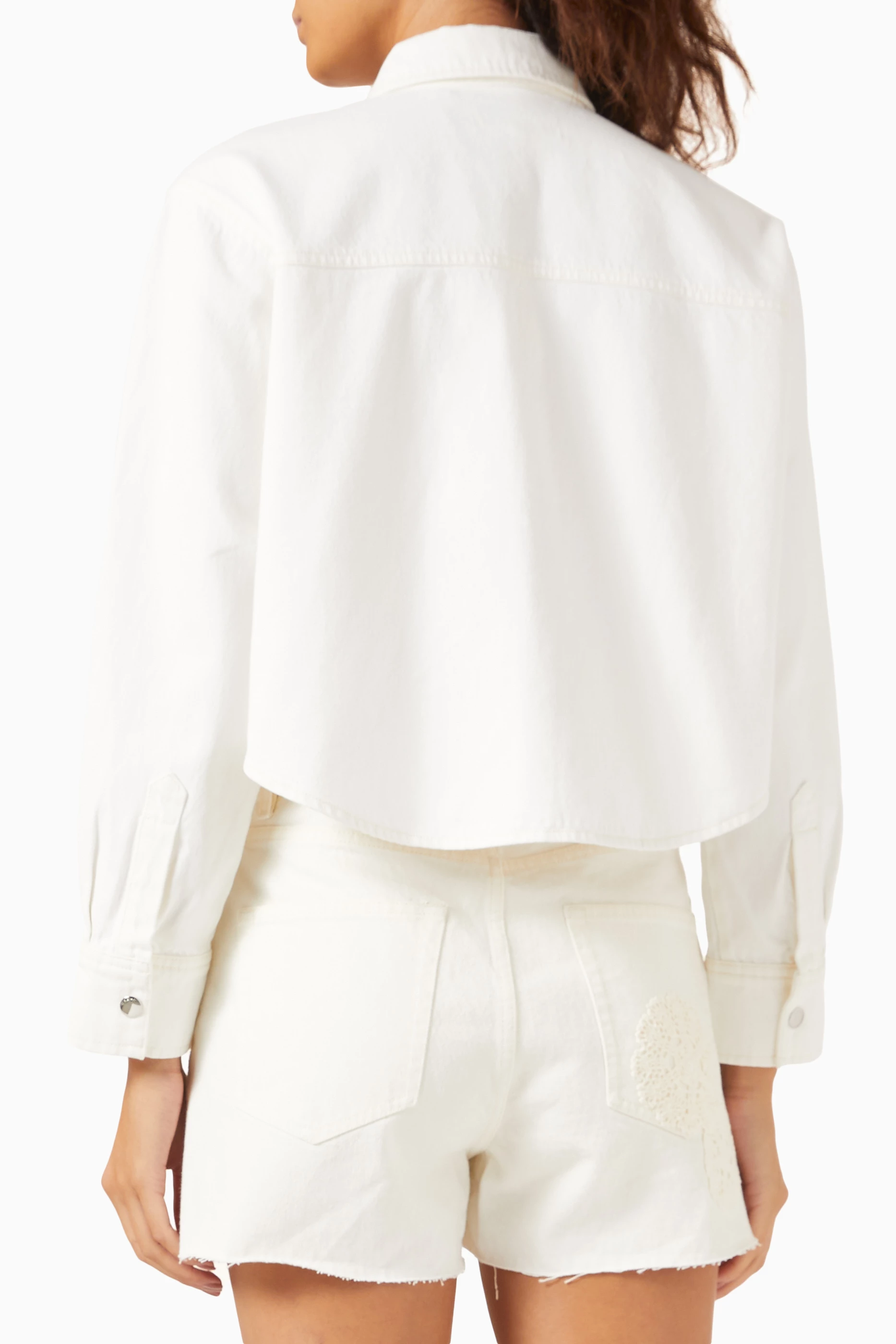 Buy Frame Neutral The Crochet Swing Shirt in Organic Cotton For
