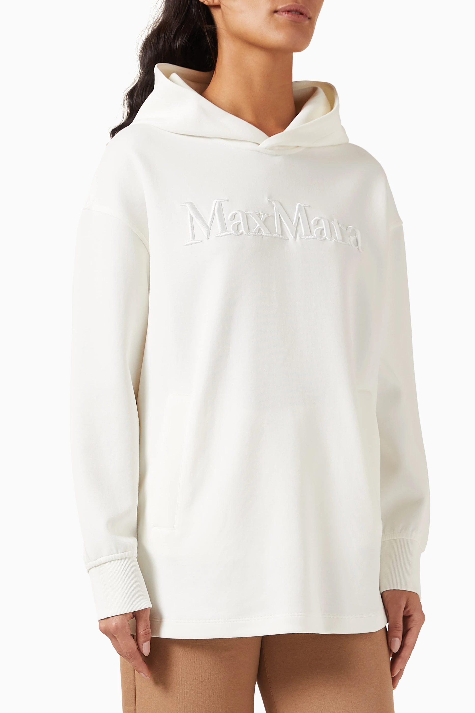 ハット S MAX MARA VISIERA HOODIE Buy Max Mara White Visiera Oversized Hoodie in Cotton-jersey