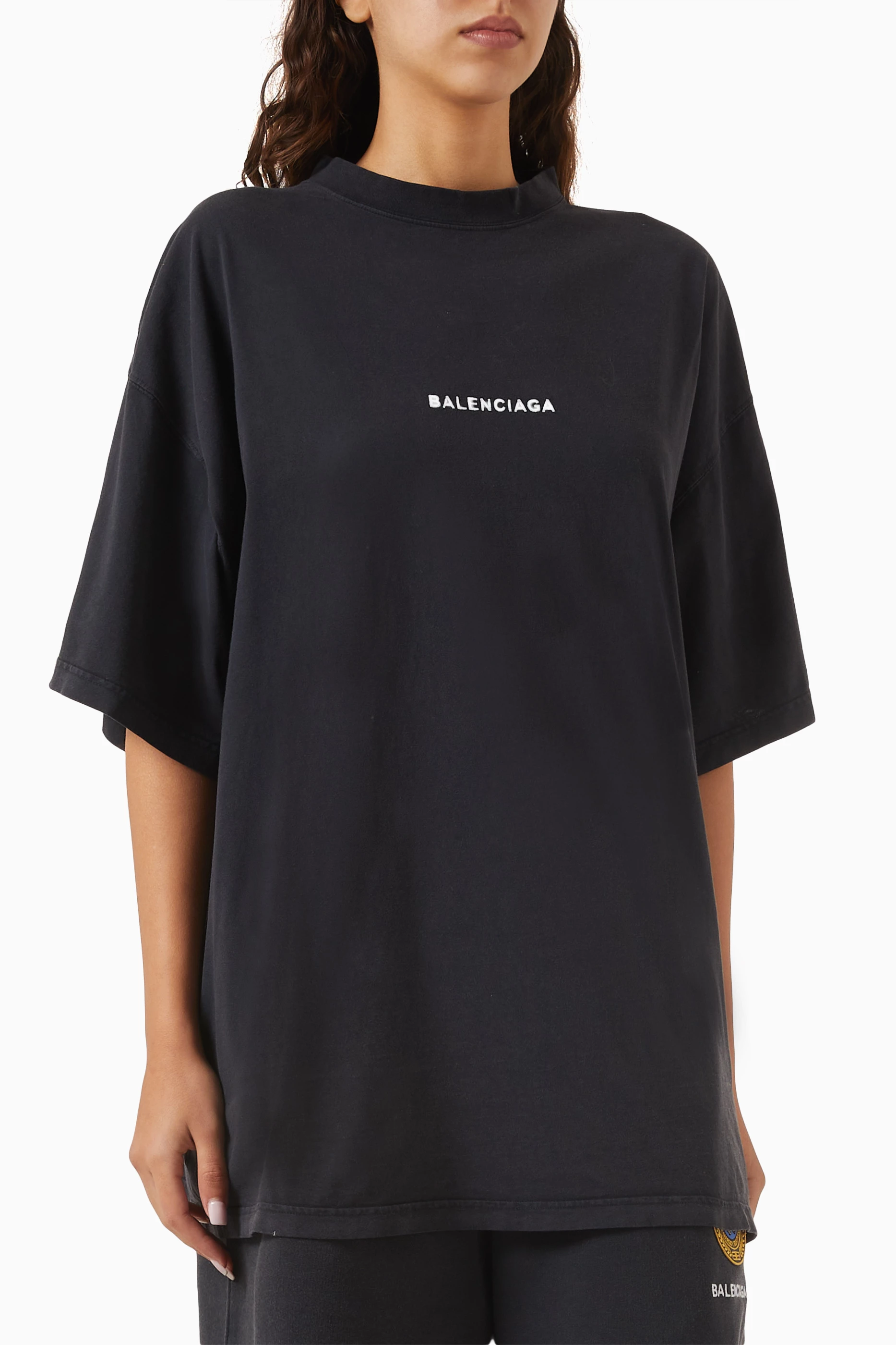 Buy Balenciaga Black Uniform Merch Oversized T-shirt in Dry