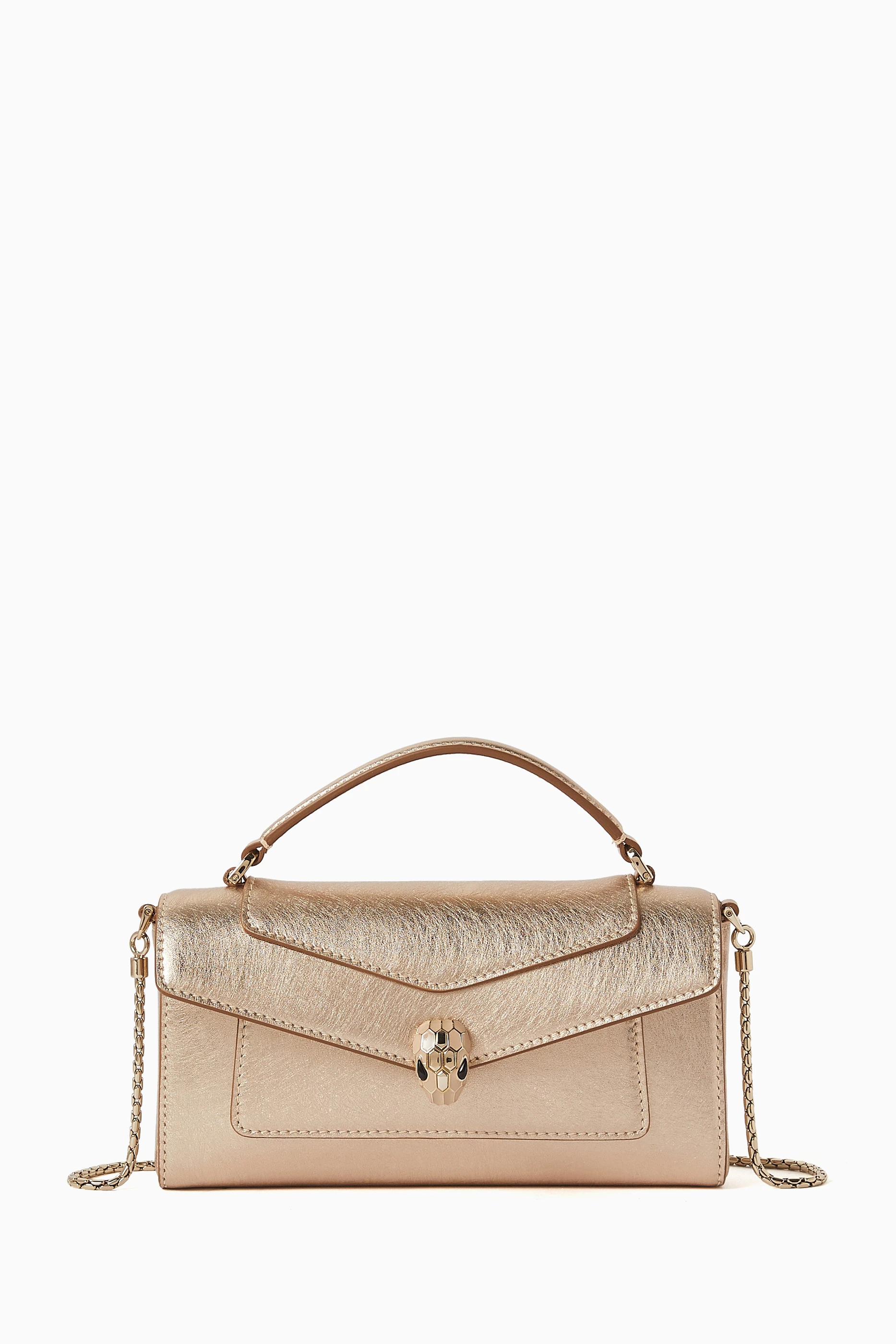 Buy BVLGARI Gold Sea Phone Pouch in Leather For Women Online