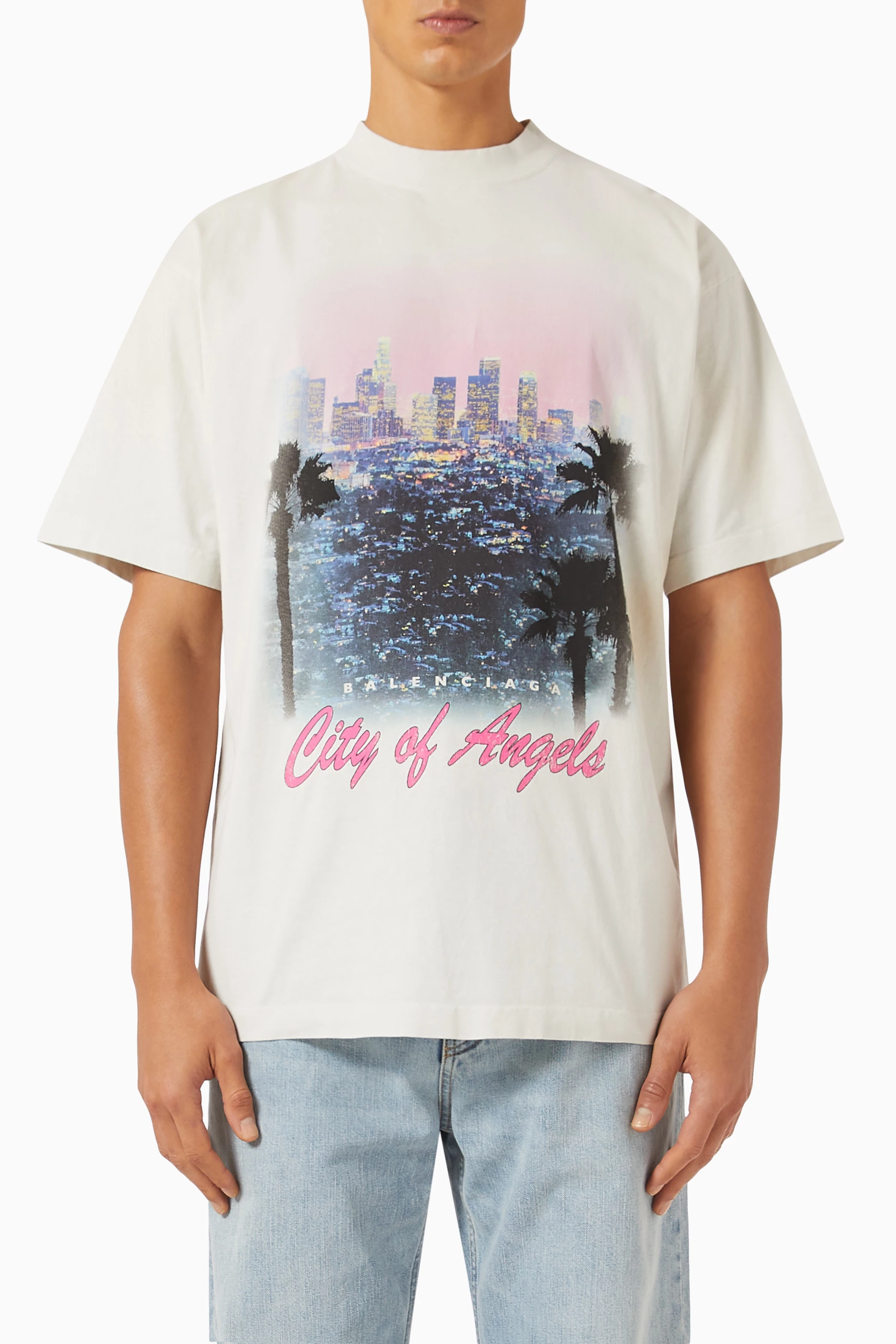 ◆BALENCIAGA◆バレンシアガ City Of Angels Tシャツ ホワイト の ウィメンズ City Of Angels Tシャツ ミディアム