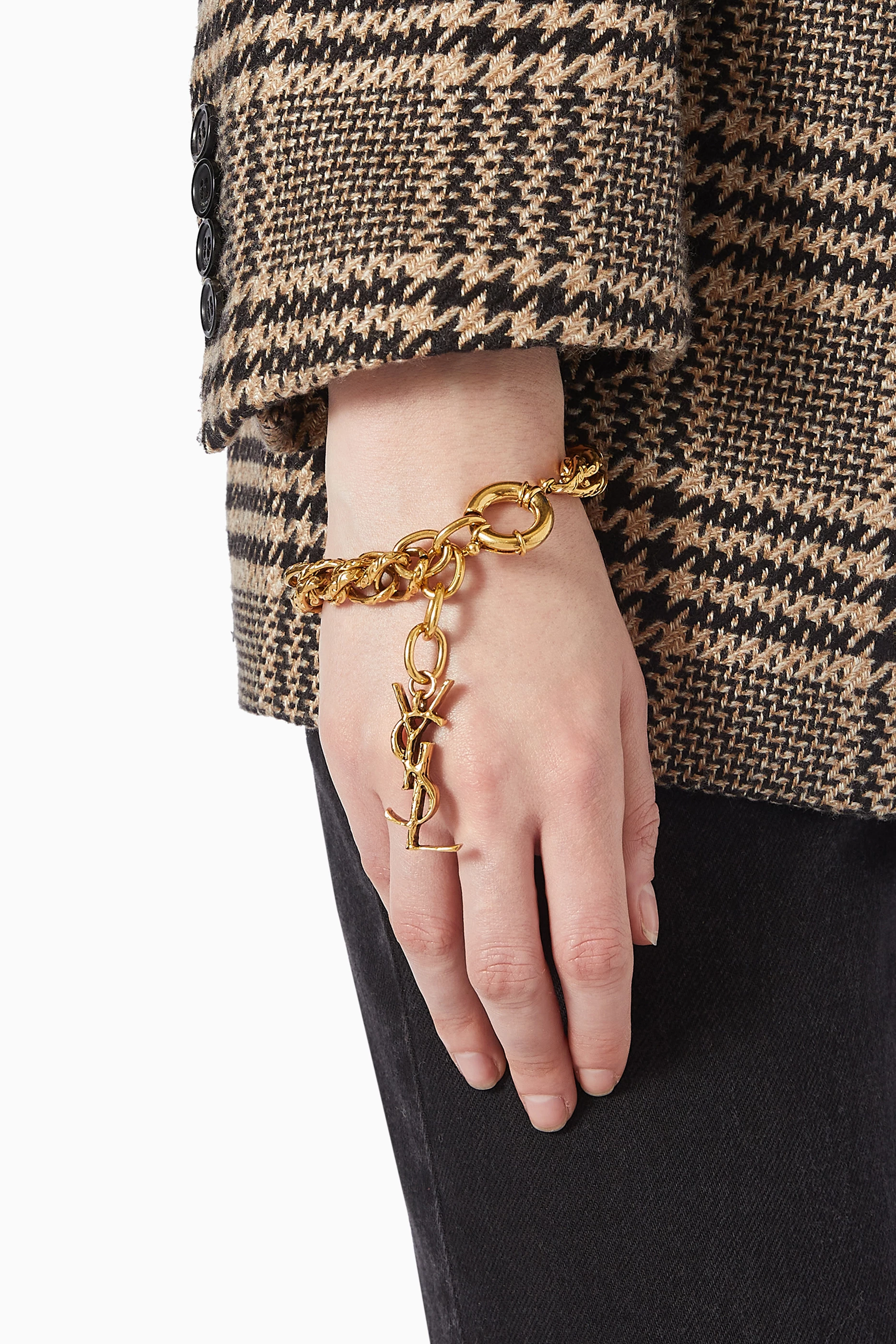 【関税＆送料込み】Saint Laurent Rope-Chain Bracelet In Met ROPE-CHAIN BRACELET IN METAL | Saint Laurent | YSL MC