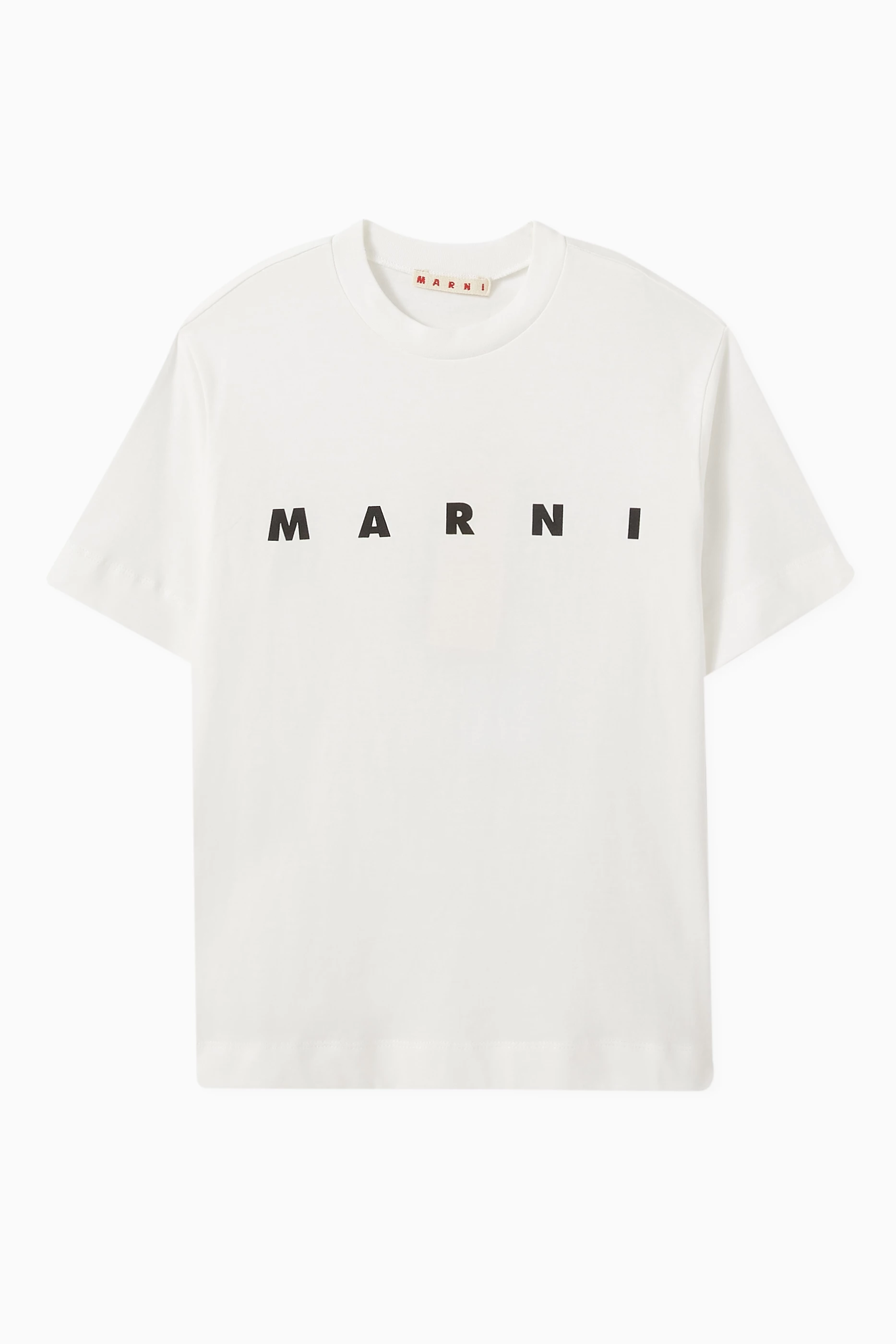 Buy Marni Neutral Logo-print T-shirt in Cotton-jersey For