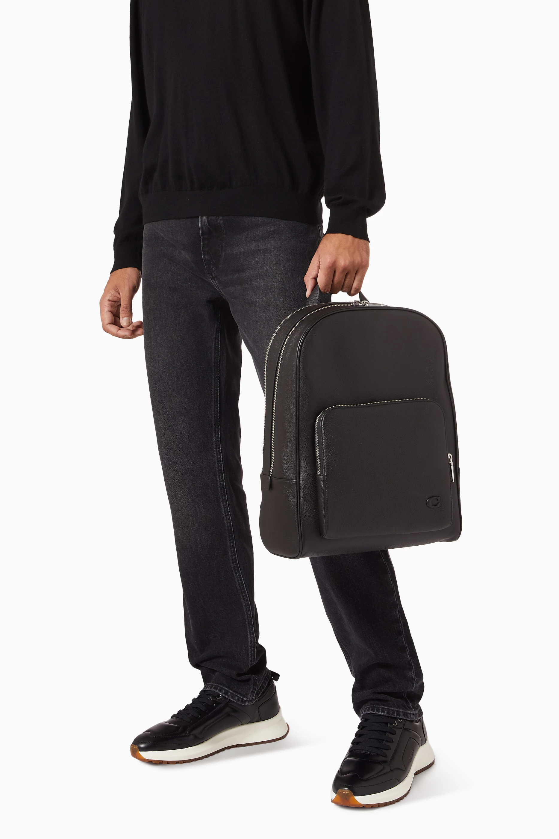 Buy Coach Black Wade Backpack in Grained Leather For Men Online | Ounass UAE