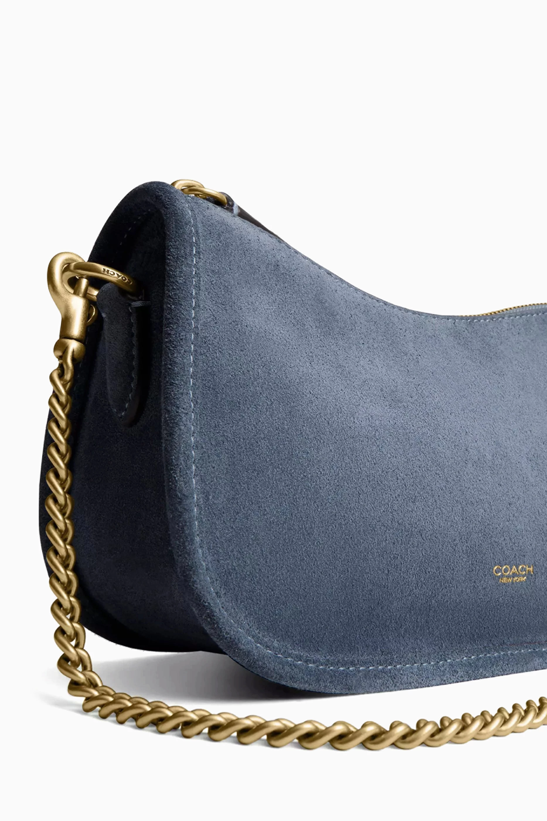 Buy Coach Blue Waverly Shoulder Bag in Suede For Women Online 
