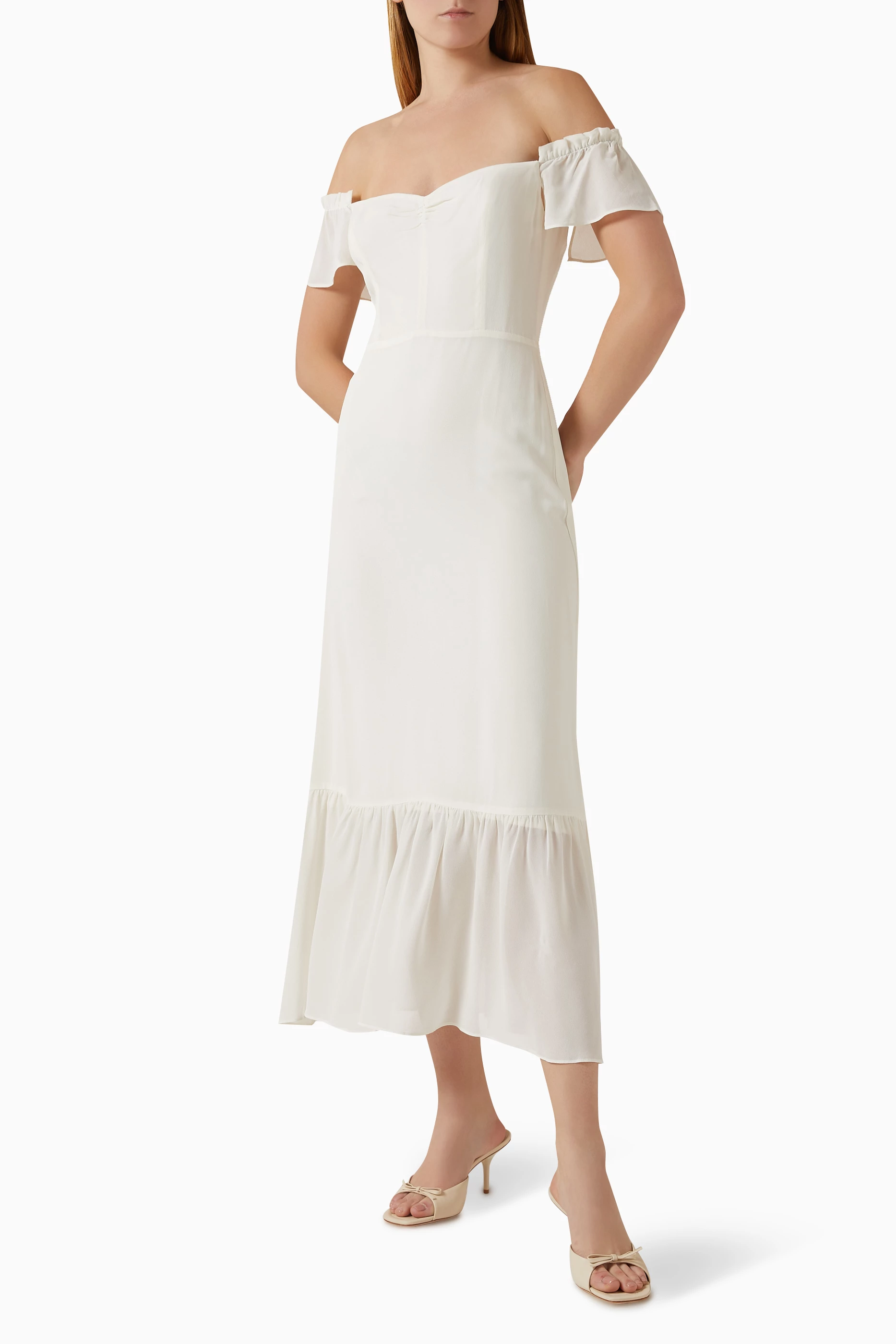 reformation butterfly dress ivory Buy White in Viscose-georgette For Women Online house maxi dress