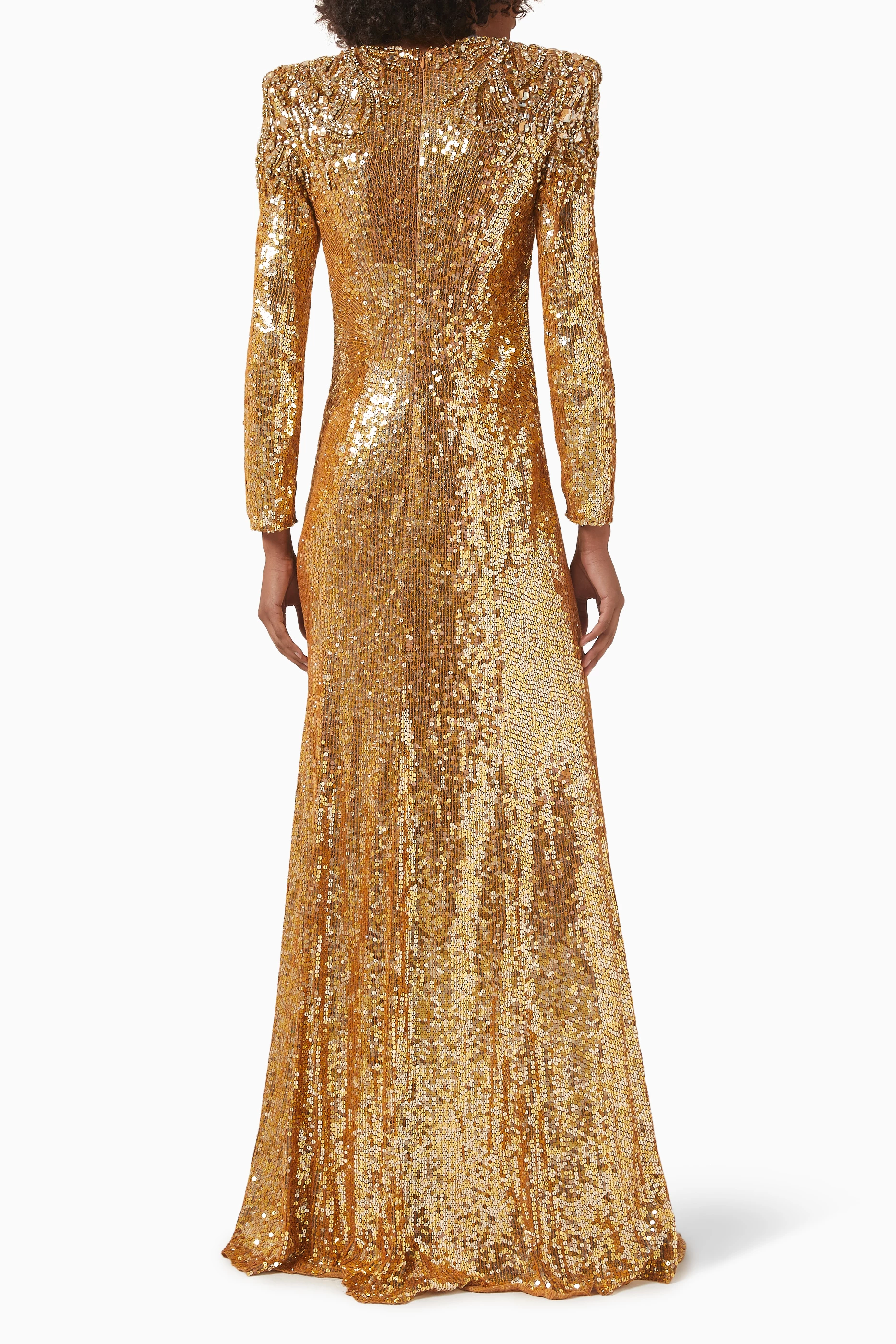 Buy Jenny Packham Gold Dulcet Sequin-embellished Gown For Women Online |  Ounass UAE