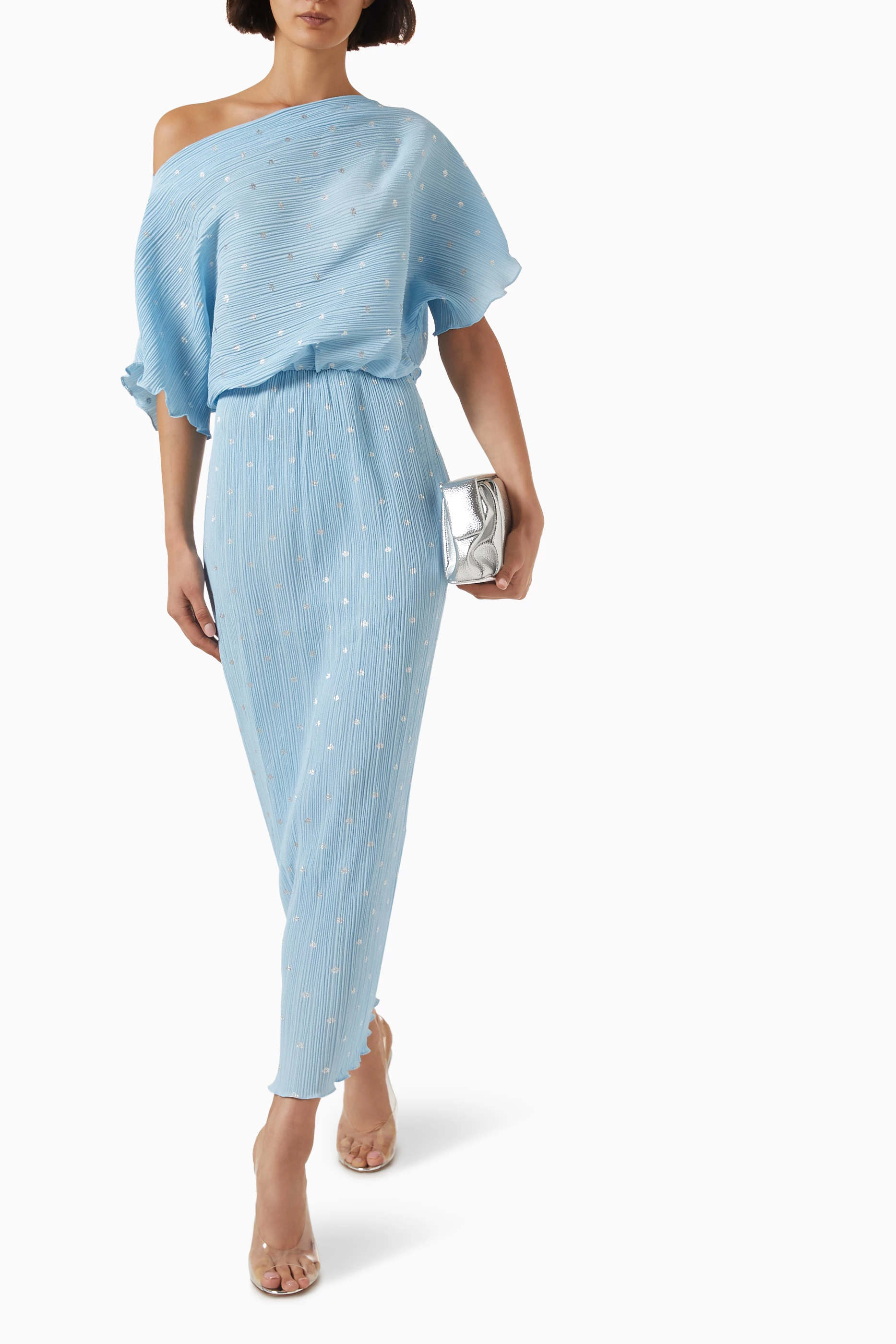 ice blue plisse tilly dress Aurellia Splice Maxi Dress main image 1
