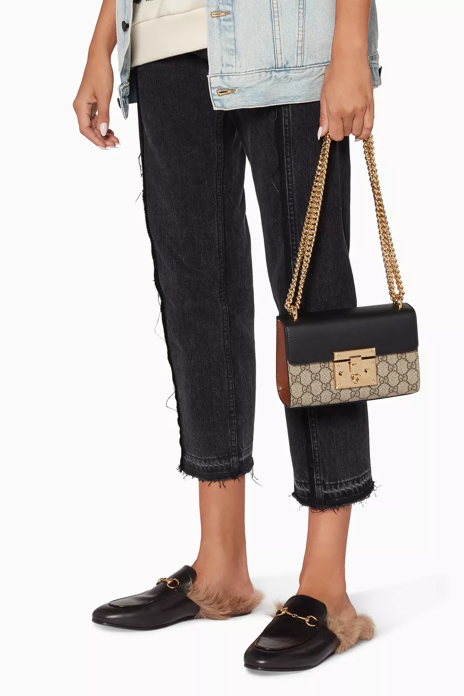 Buy Gucci Neutral Black Padlock GG Supreme Bag for Women in UAE