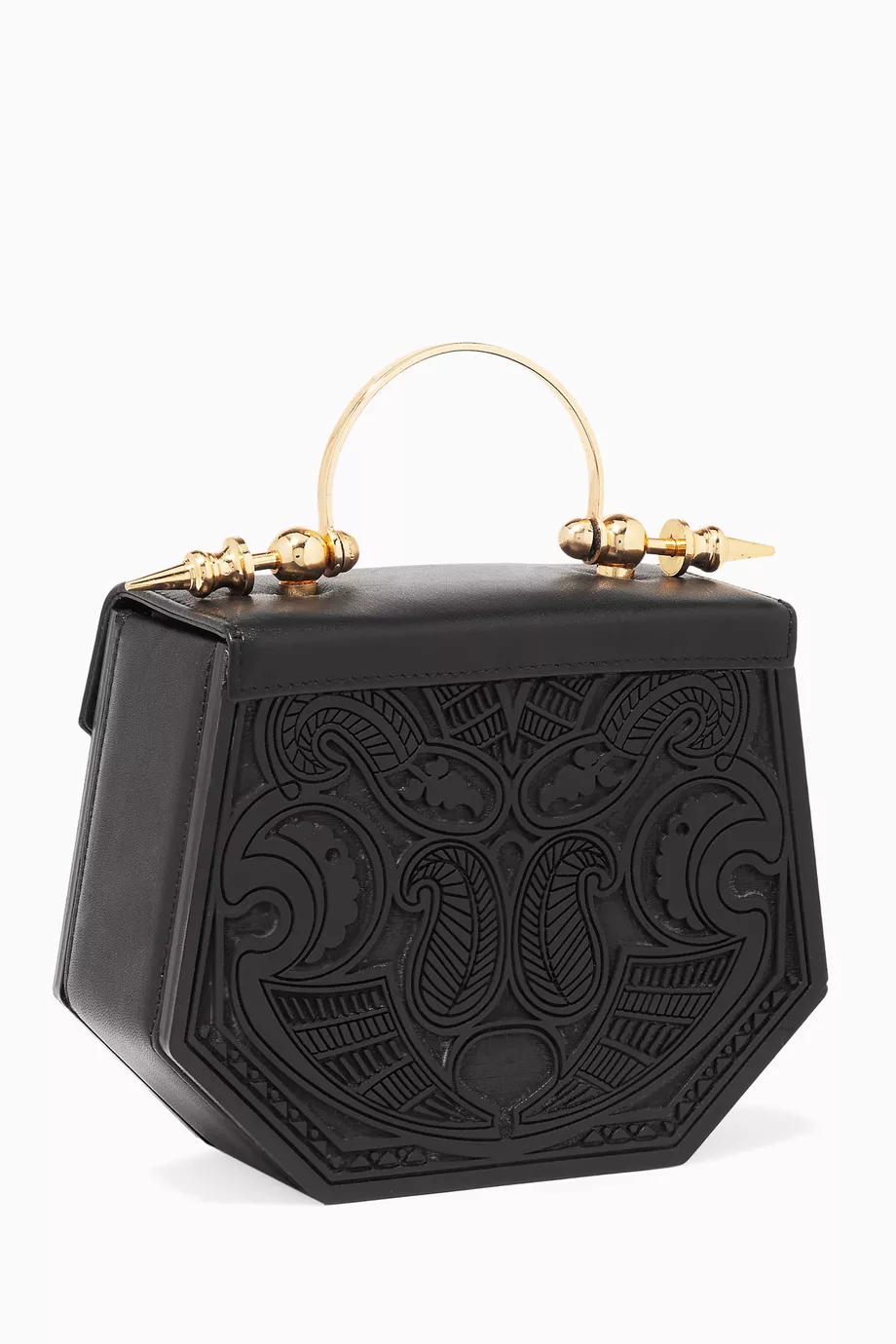 Buy Okhtein Black Black Aziza Leather Shoulder Bag for Women in UAE Ounass