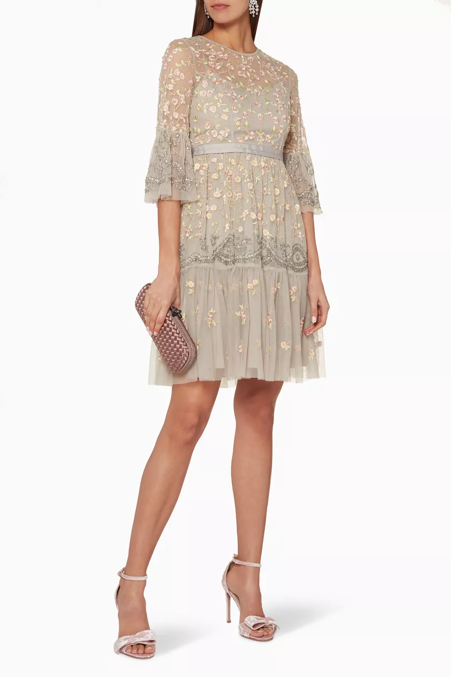 Buy Needle Thread Pink Dove Grey Climbing Blossom Dress for