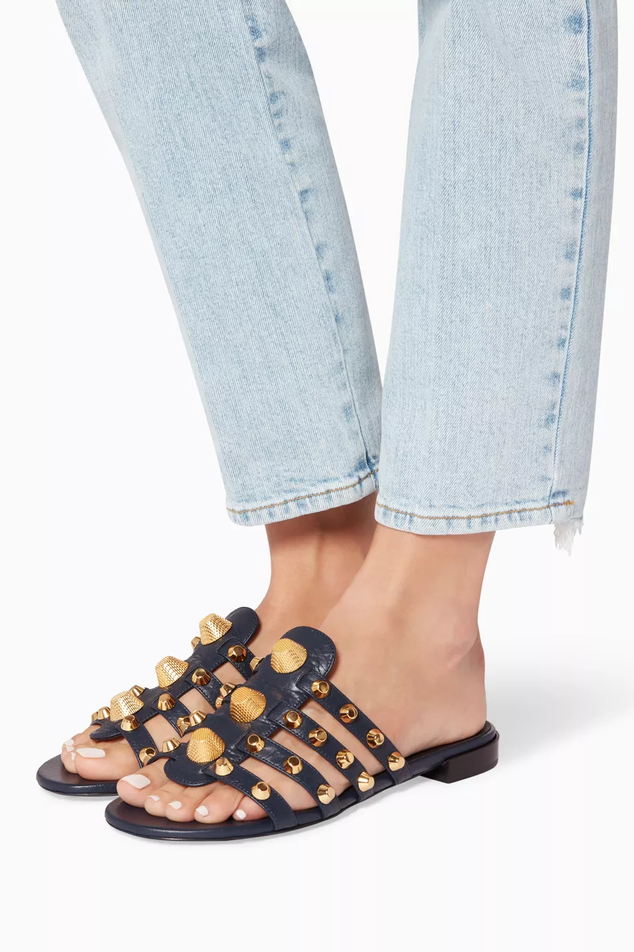 Buy Balenciaga Blue Arena Giant Flat Sandals for Women in UAE Ounass