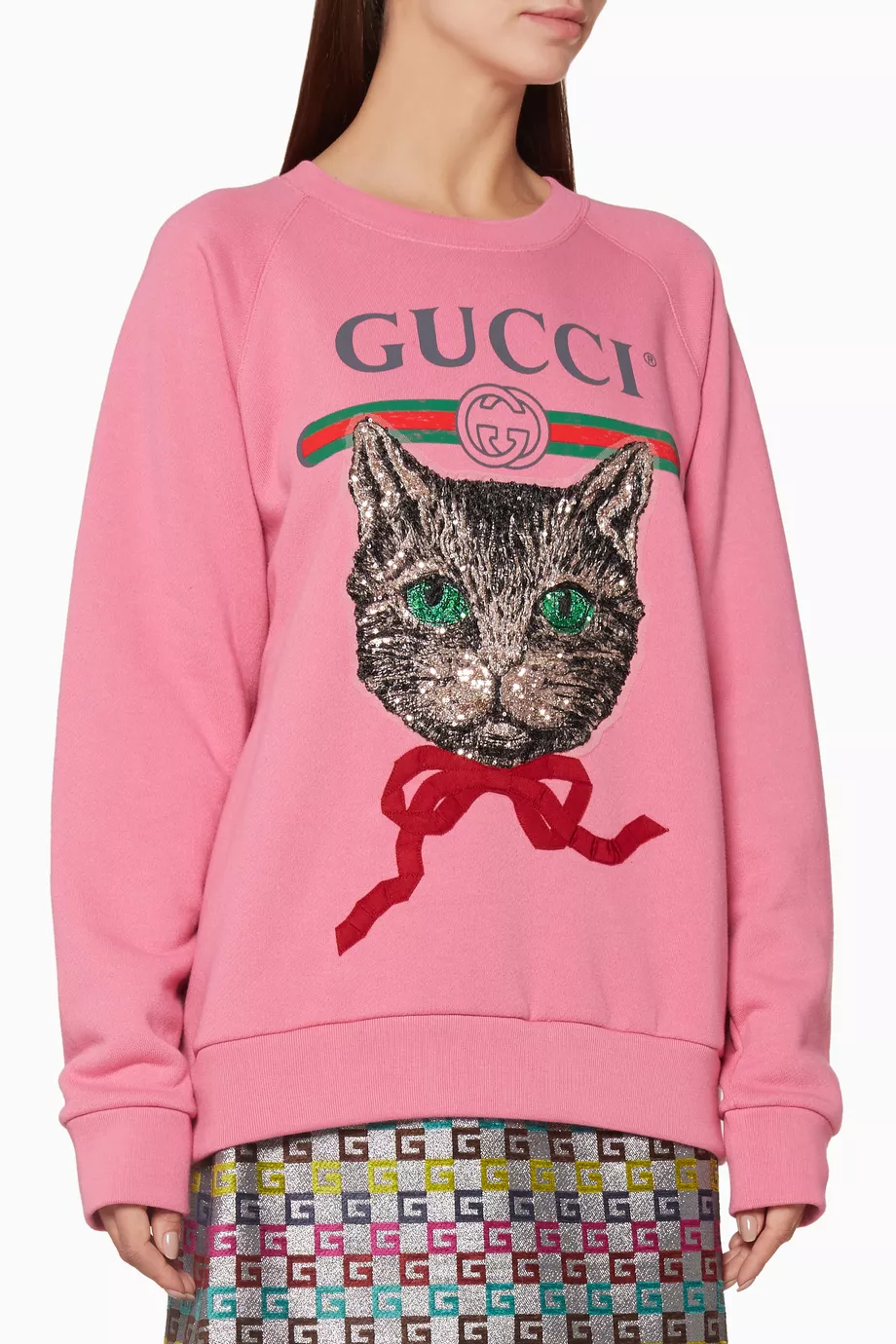 Buy Multicolour Pink Sequin Mystic Cat Sweater for Women in UAE