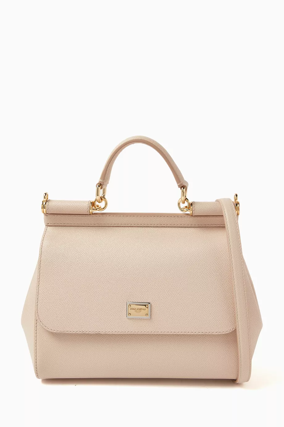 Dolce & Gabbana Small Sicily Bag In Dauphine Leather In Rosa Carne