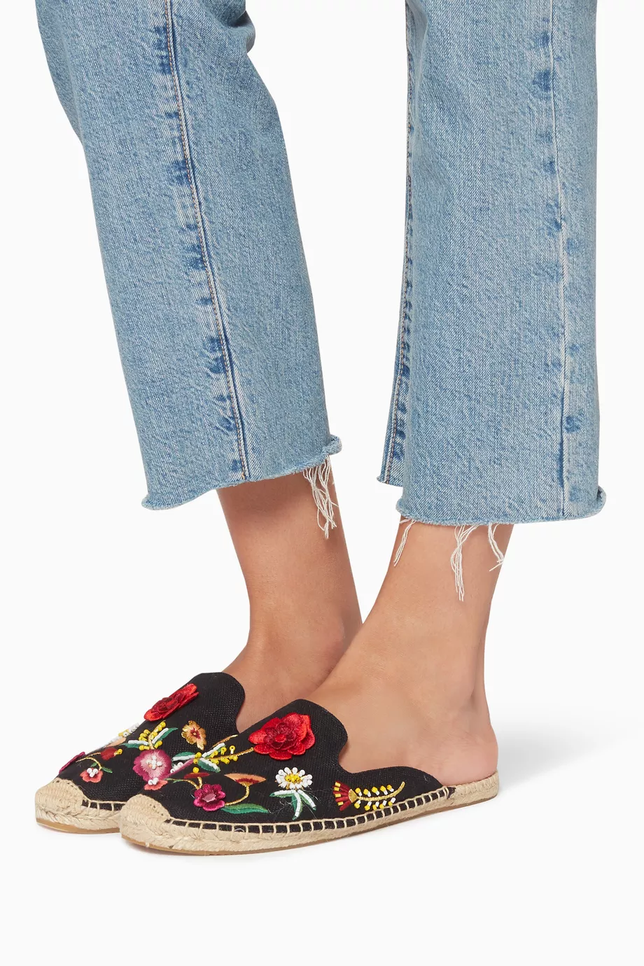 Soludos embellished on sale floral mule