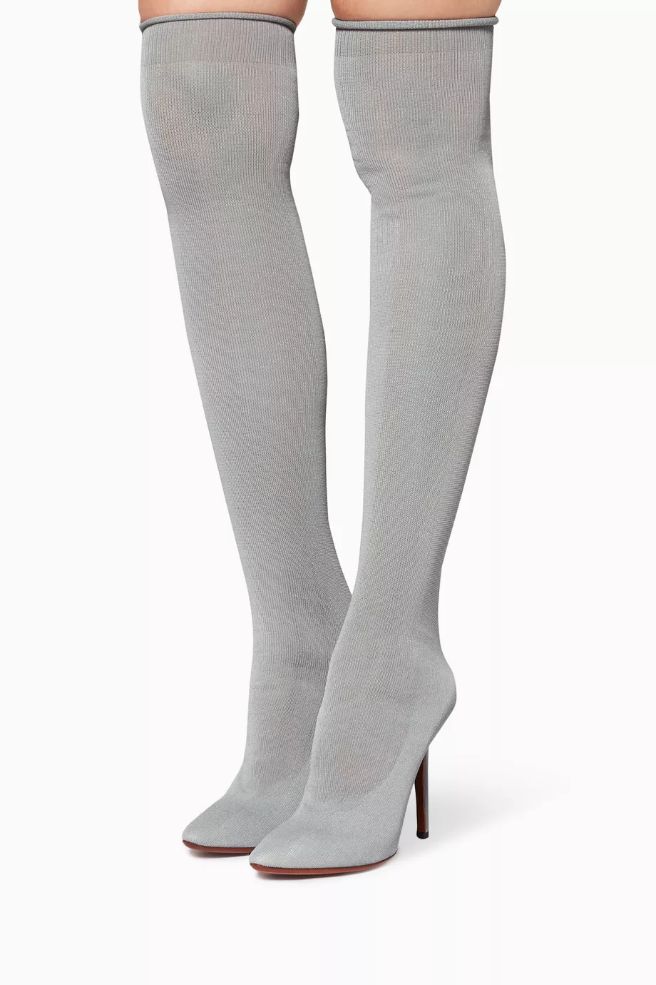 Over the knee cheap light grey boots