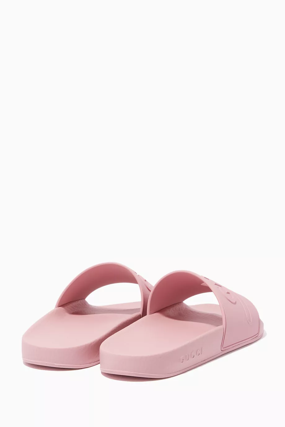 Buy Gucci Pink Pink Logo Rubber Slide Sandals for Women in UAE