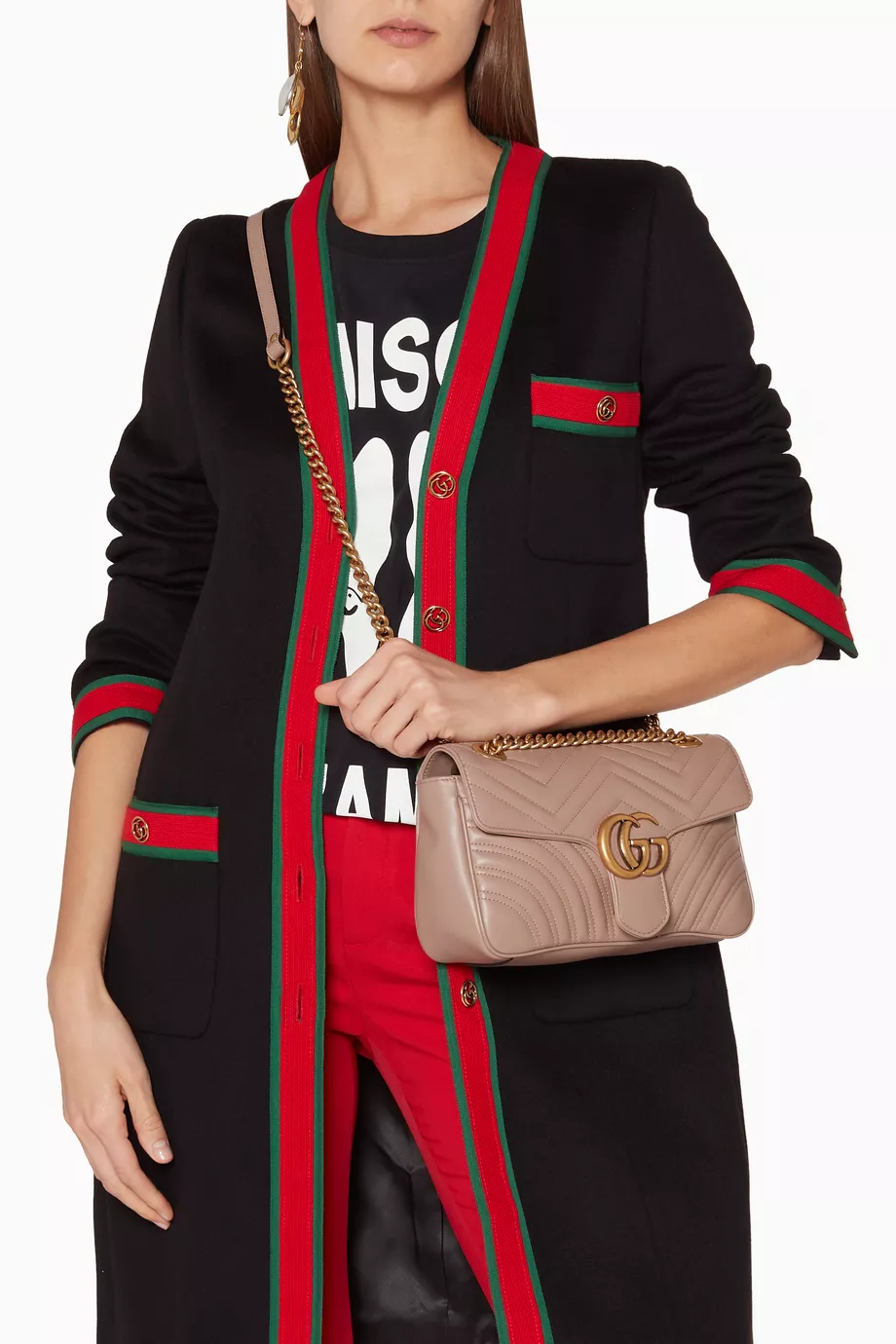 Buy Gucci Neutral Dusty Pink Small GG Marmont 2.0 Matelass