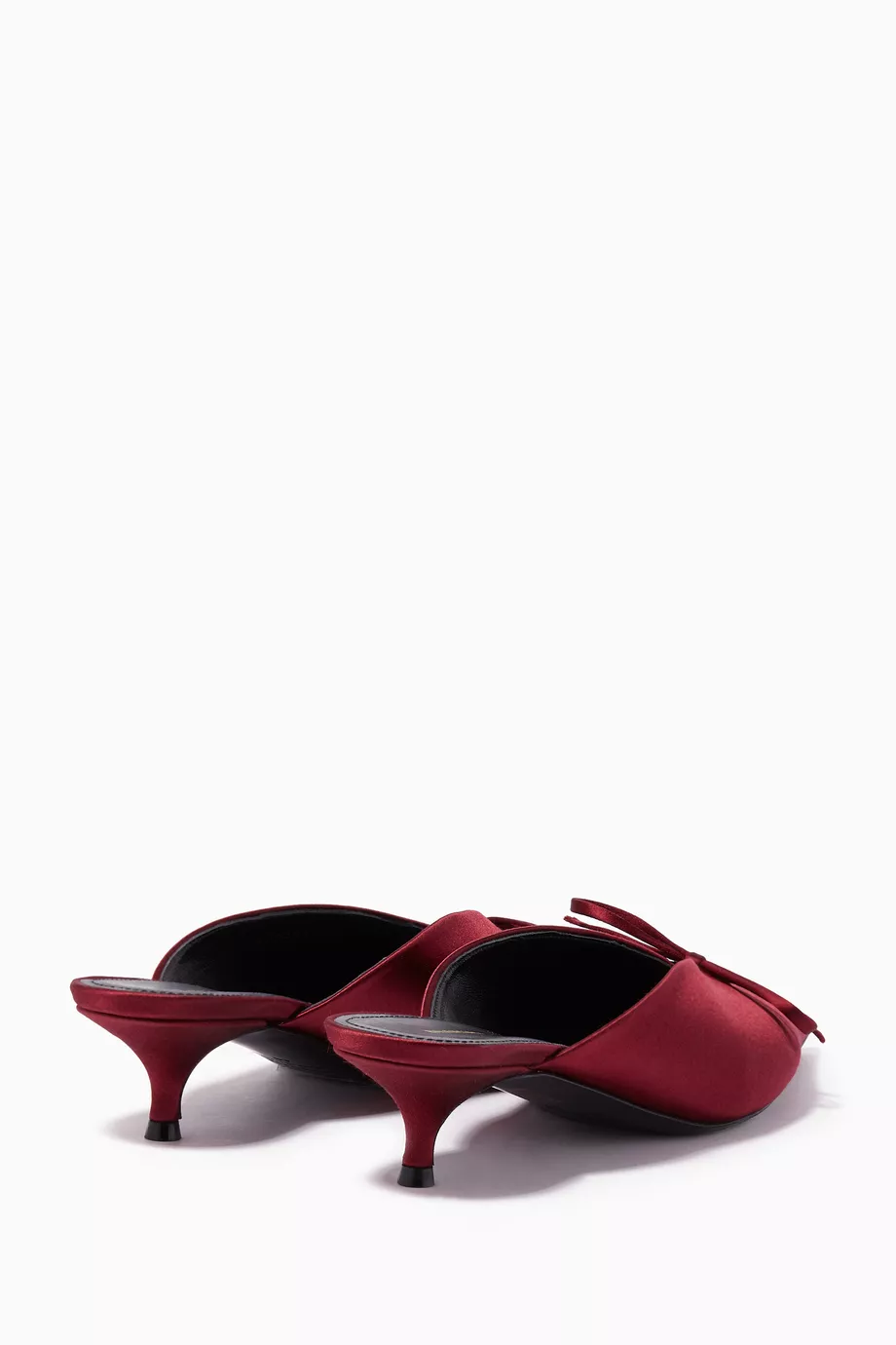 Buy Balenciaga Red Bordeaux Red Satin Knife Mules for Women in UAE Ounass