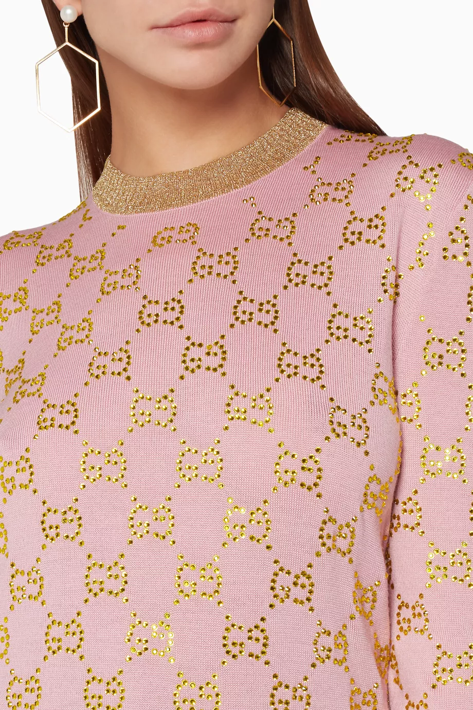 Gucci pink and gold sweater sale