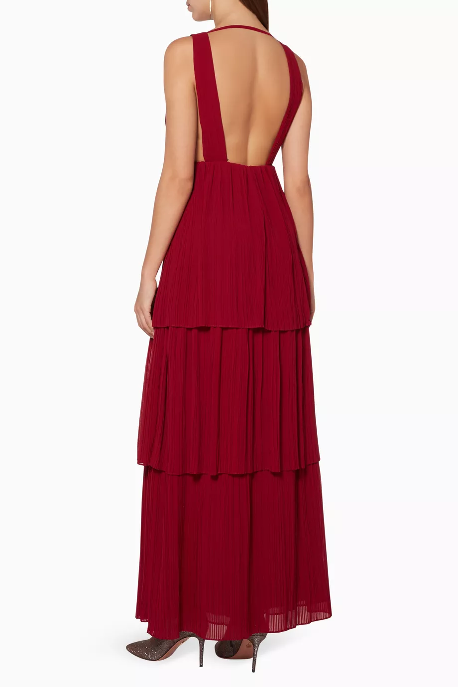 Bcbg callie ruffled gown clearance